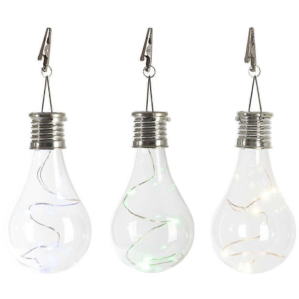 2Pcs Solar Powered Hanging LED Light Lamp Bulb For Outdoor Decoration Garden Camping With Rotatable Function And Warm White Glow