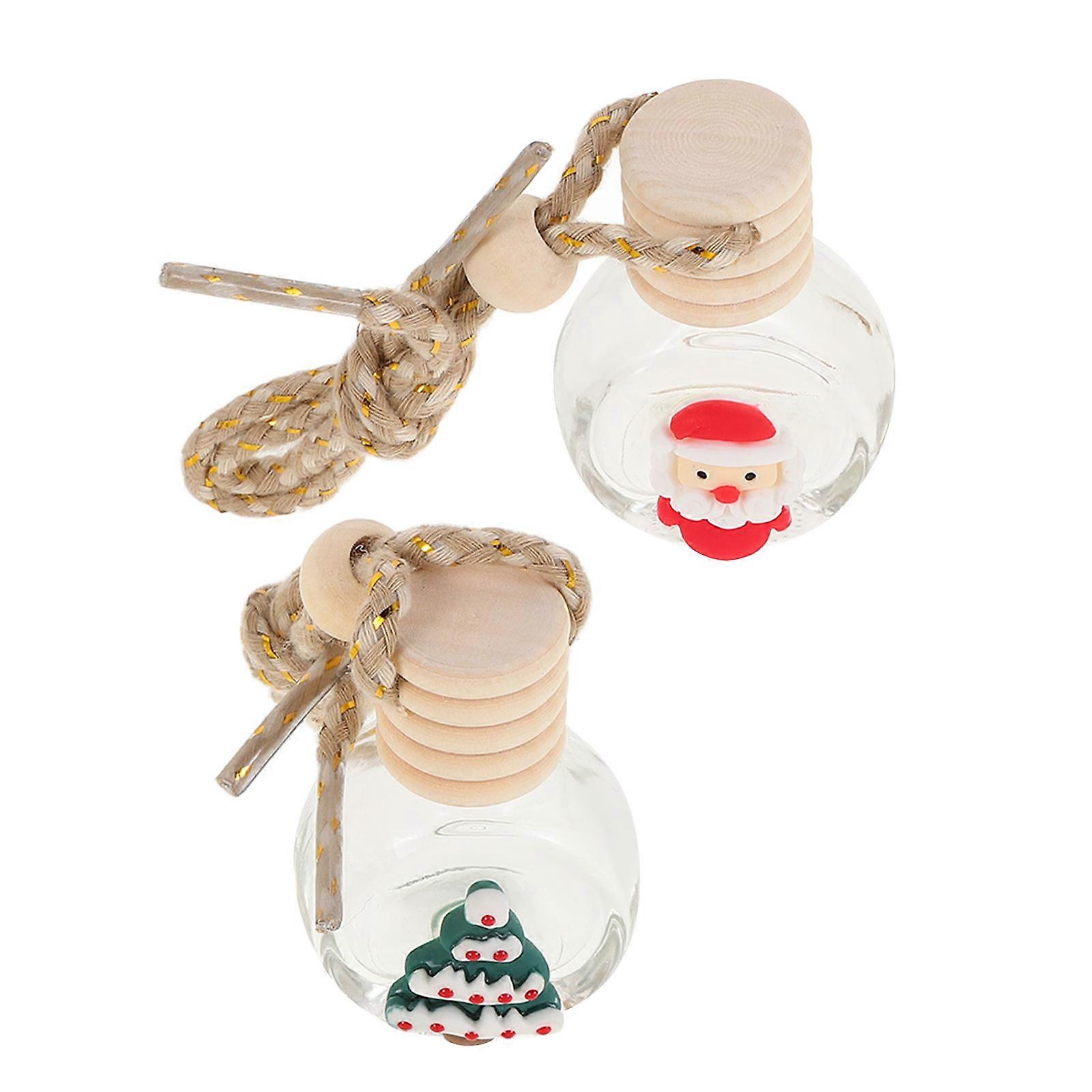 Christmas Car Diffuser Bottles for Decoration 2Pcs Cute Refillable Perfume Bottle