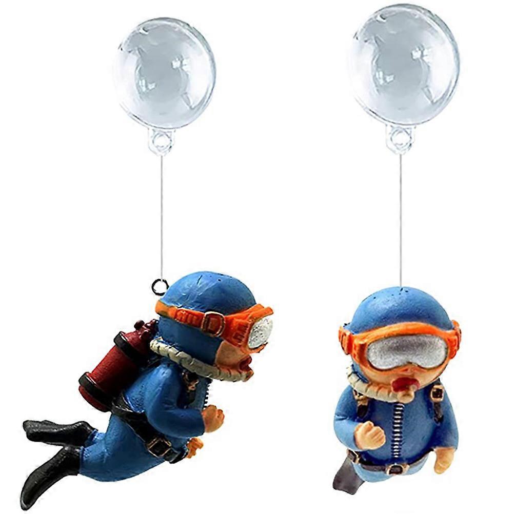 Aquarium Diver Figurine Floating Decor Set 8Pcs for Fish Tank
