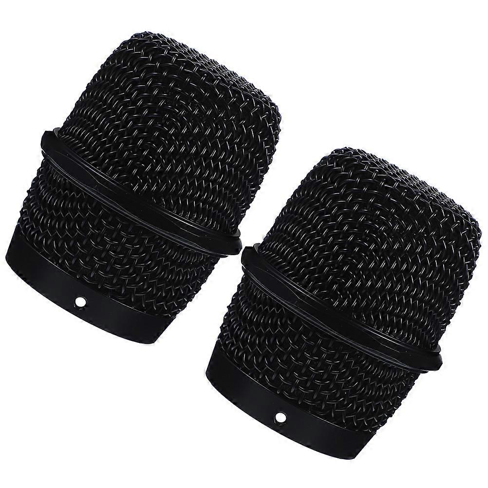 Microphone Mesh Grille Head Replacement for Mic 4Pcs Black Metal Cover