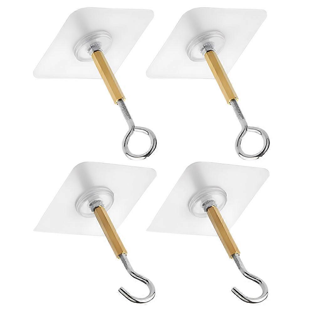 Adhesive Ceiling Hooks PVC Iron Material for Hanging 4Pcs