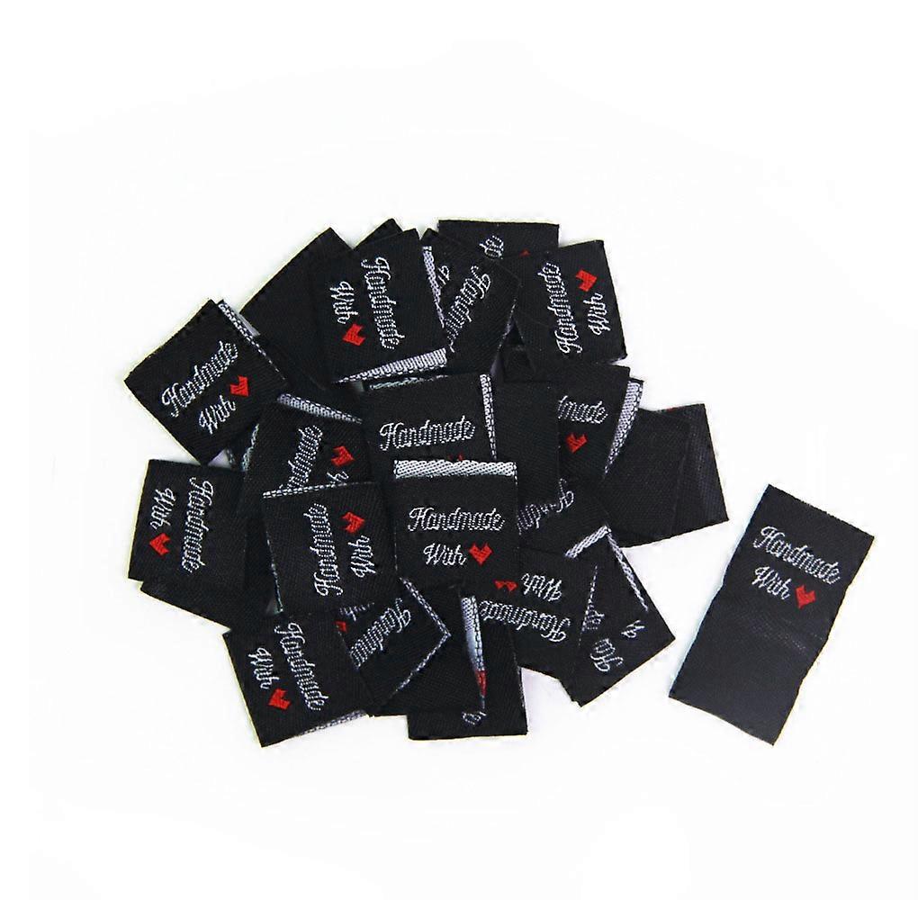 100 bucăți etichetă de îmbrăcăminte universală în formă de inimă desene animate înlocuire etichetă de îngrijire a hainelor textile accesorii negru