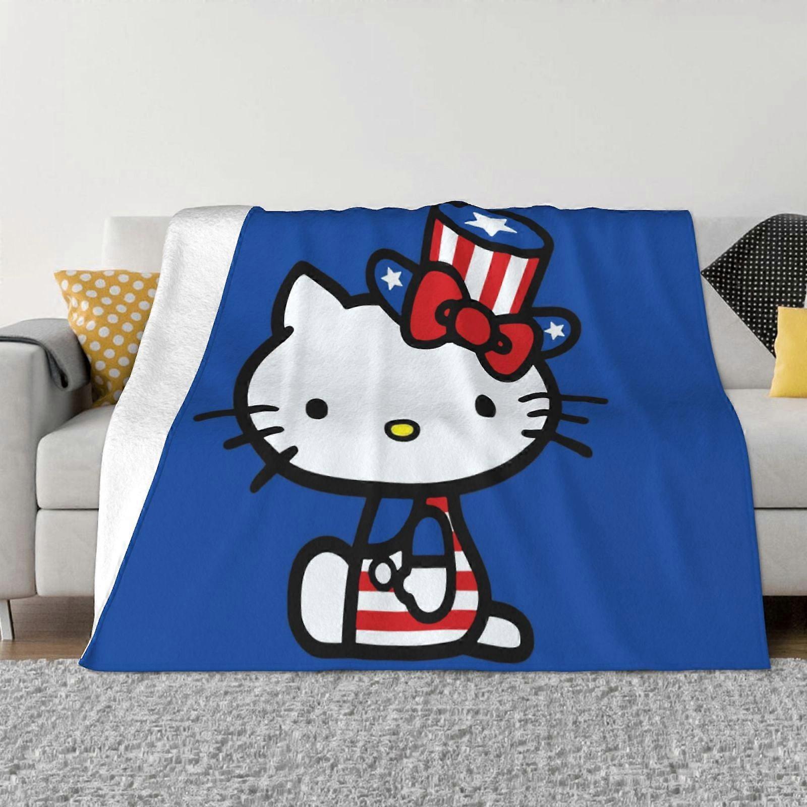 Hello Kitty Blanket Flannel Fleece Throw Blankets Super Soft Cozy Warm Plush Bedding For Sofa Living Room Bedroom-40"X30"