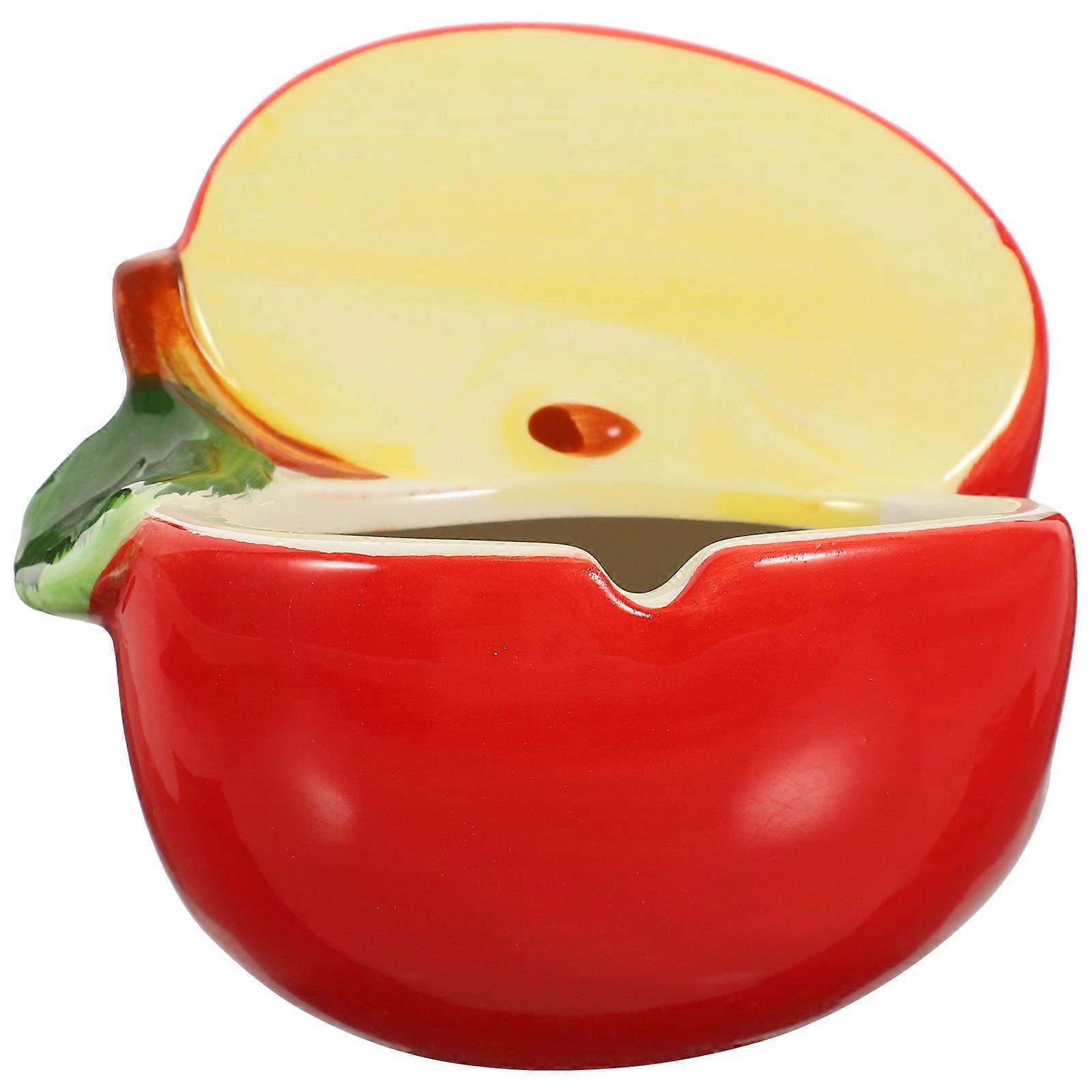 4Pcs Ceramic Ash Holder Fruit Style for Storage Red Hand Painted Ashtray