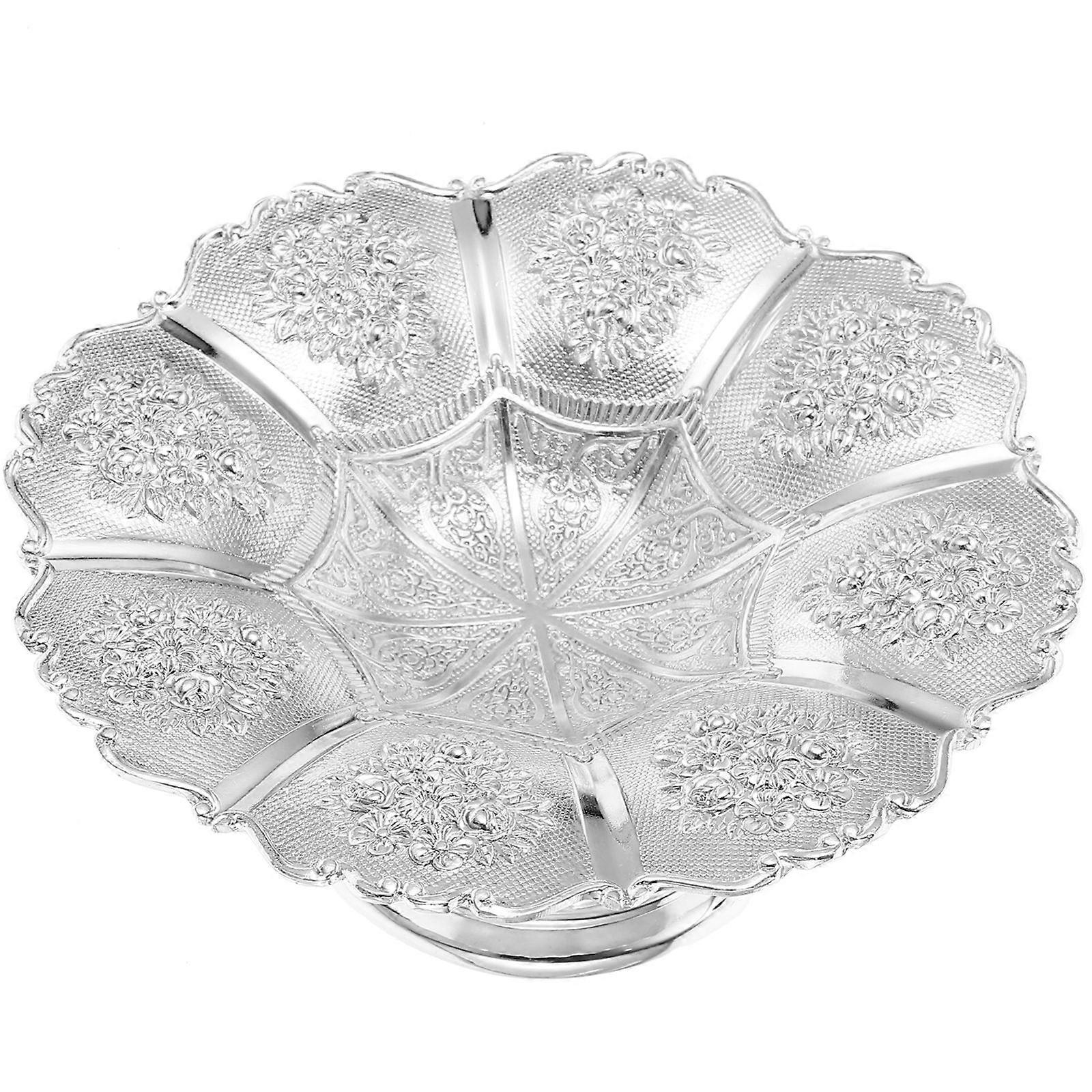 Metal Craft Fruit Storage Tray for Decorative Use Creative Silver Fruit Bowl