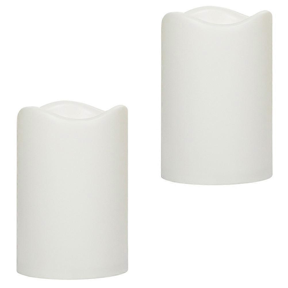 White LED Candle Lamp Electric for Decor 2Pcs Plastic Simulated Flame