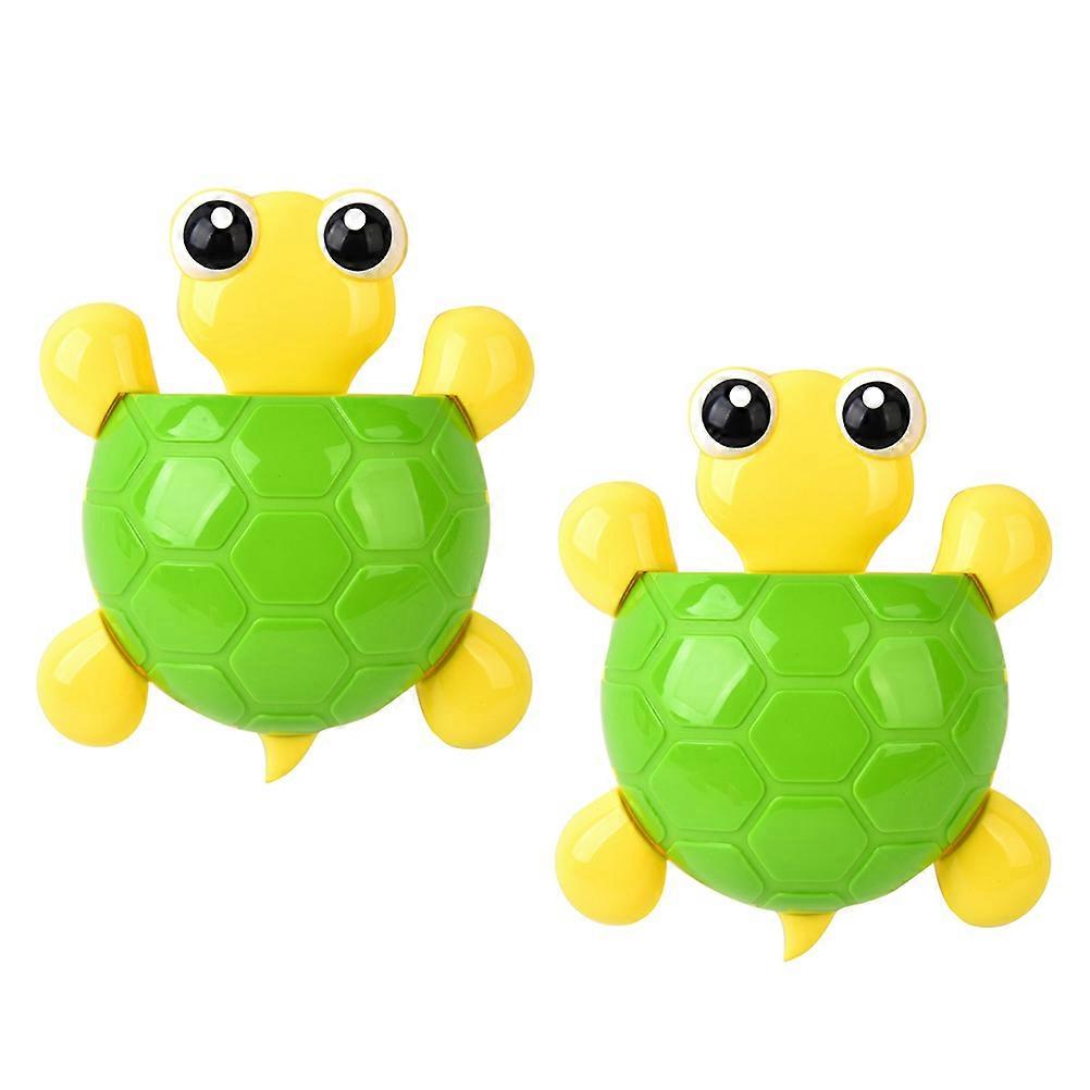 Toothbrush Holder Wall Rack Turtle for Storage 6Pcs Green Suction Cups