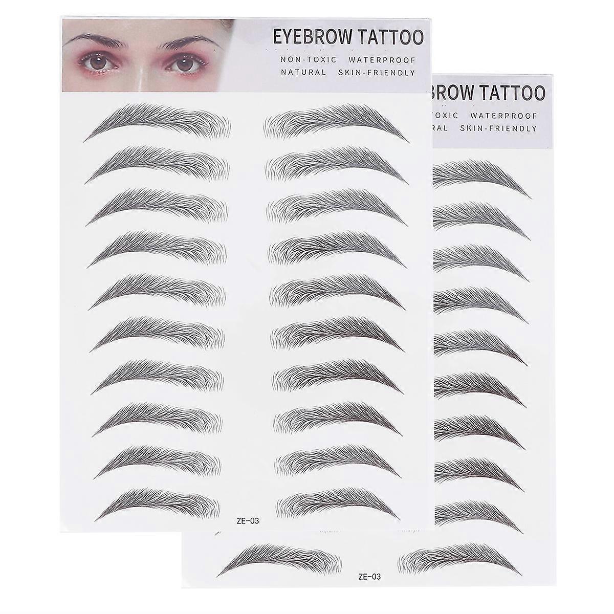 Eyebrow Tool 8Pcs Imitation Eyebrow Transfer Stickers Designed For Makeup Beginners Men Women Black Color Temporary Eyebrow Application