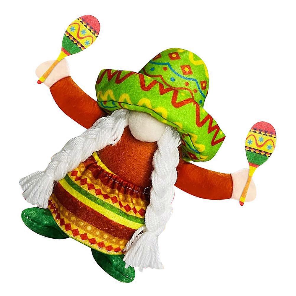 Hawaiian Style Gnome Doll Decoration for Home Use 4Pcs Set Multi