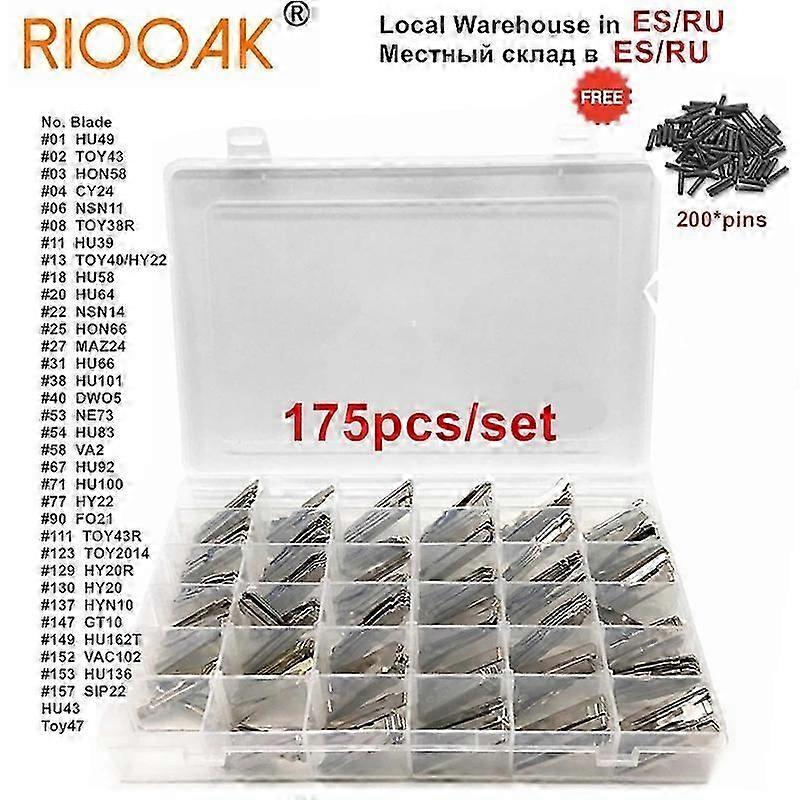 175pcs Car key Blank Flip Folding Remote KD VVDI Key Blade with 200pcs Pins for JMD VVDI KEYDIY KD Remote