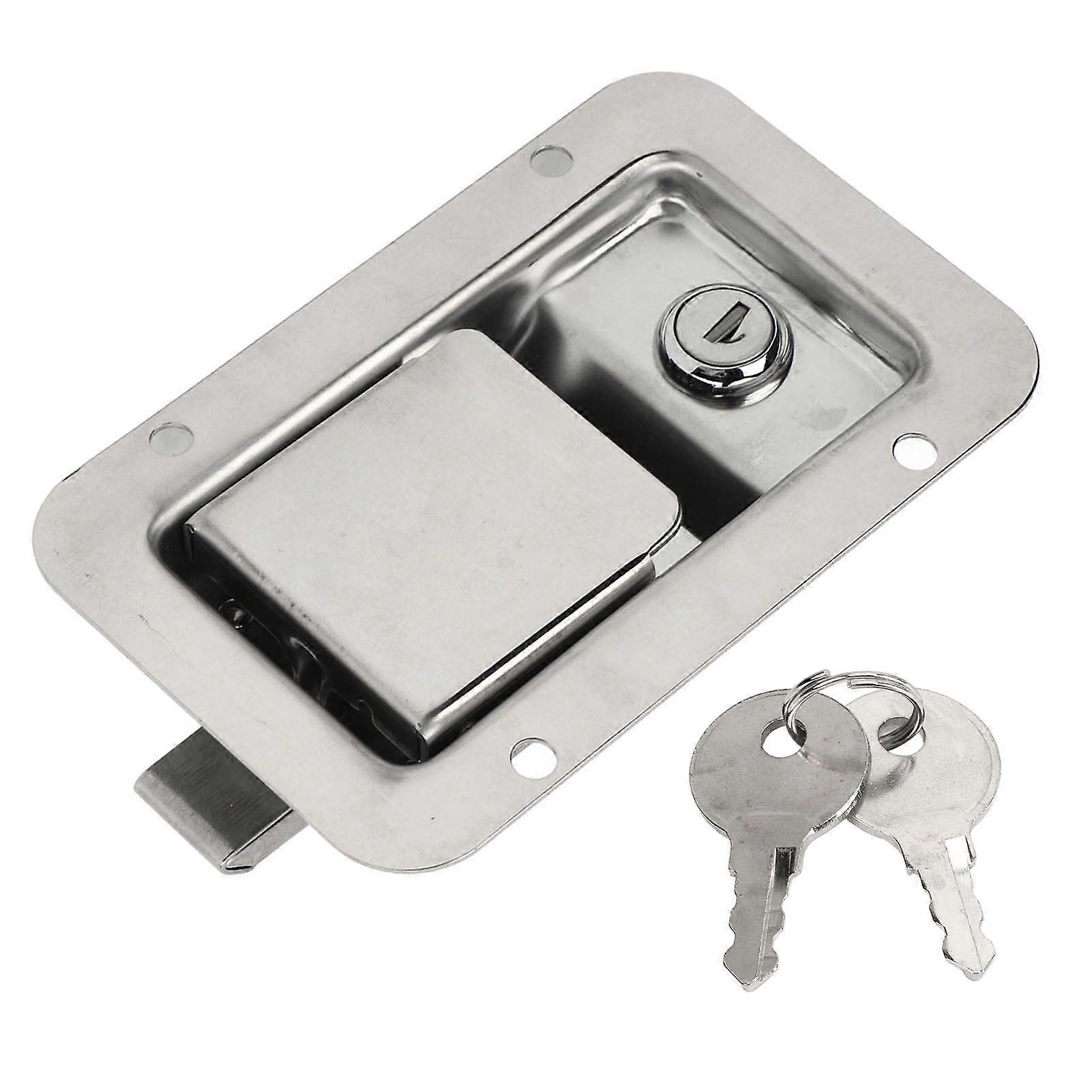 RV Handle Latch Paddle 140x90mm 304 Stainless Steel Entry Door Lock Handle Knob Deadbolt Paddle for RVs Trucks Trailers Campers