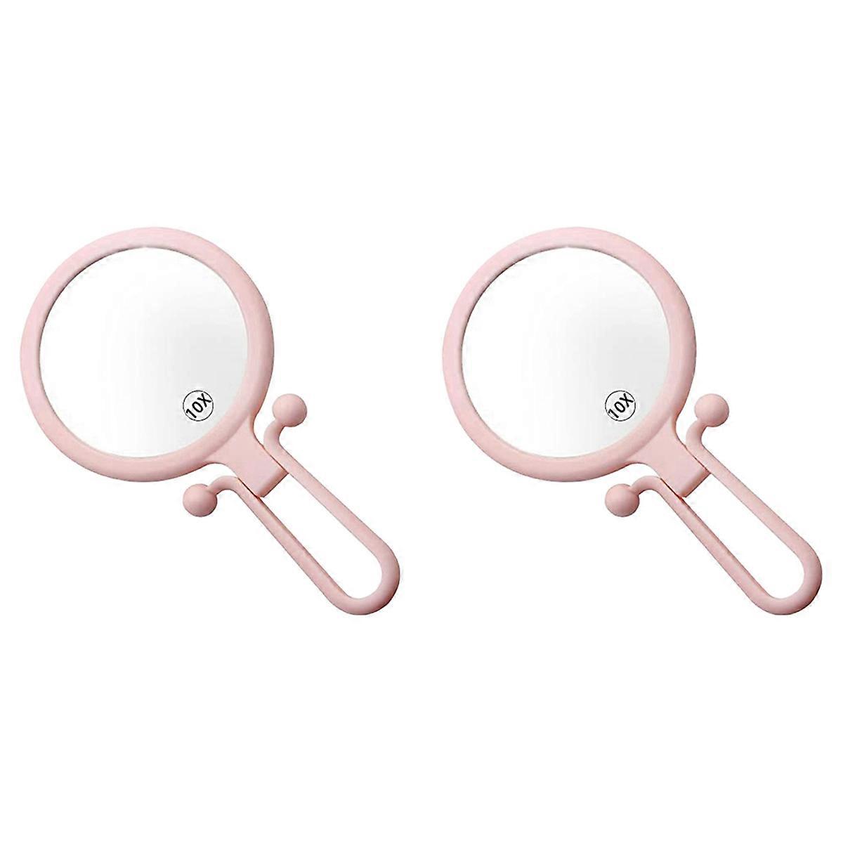 10x Handheld Magnifier, Double Sided Folding Makeup Mirror, Portable
