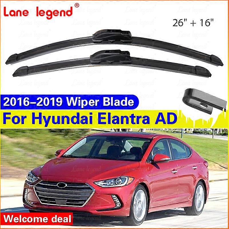 Applies to 2x For Hyundai Elantra AD 2016 2017 2018 2019 Front Windshield Wiper Blades Windscreen Window Accessories 26"+16"