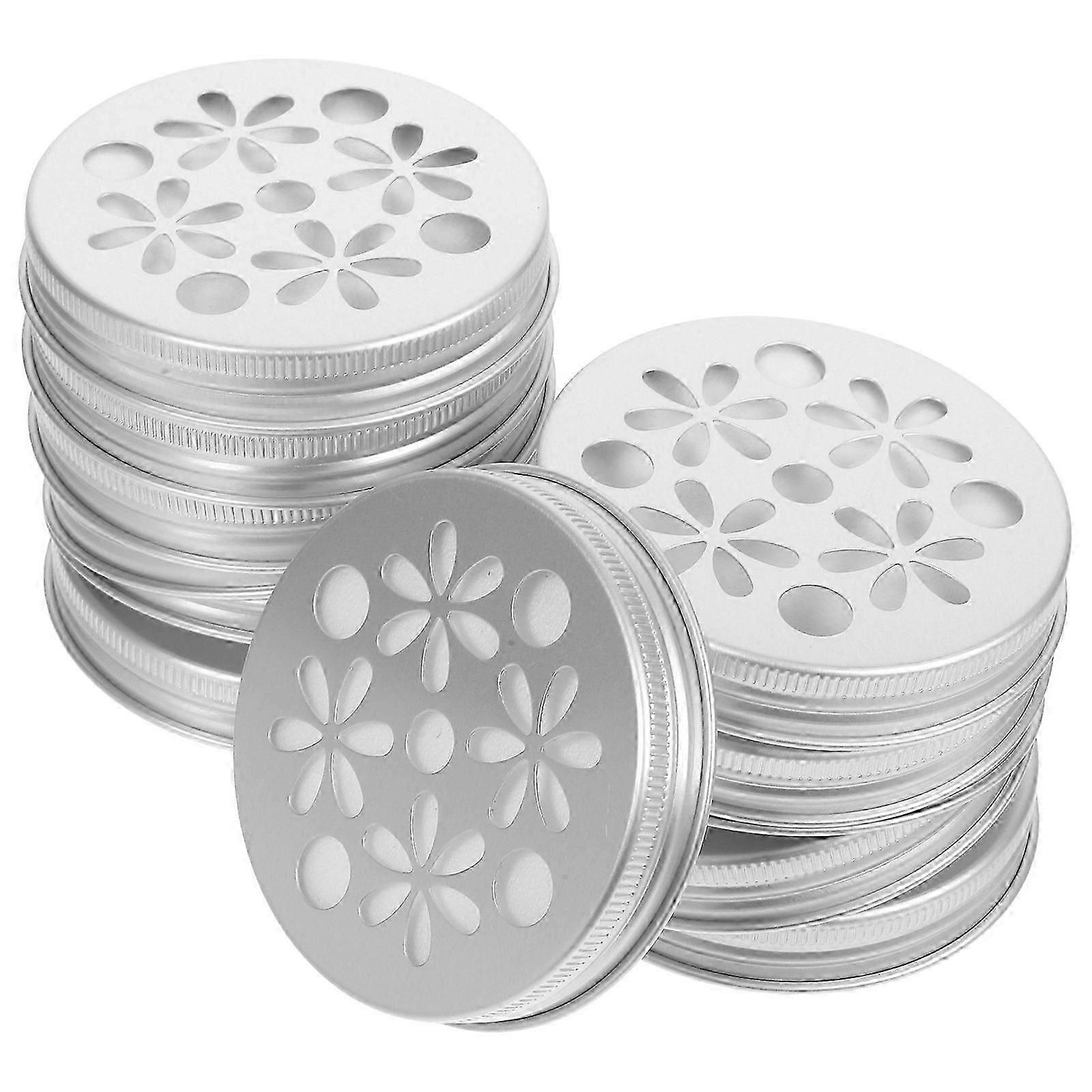 Flower Insert Lids Canning Jar Lids Mason Jar Flower Grids Home Use Aluminium Material 7.00X7.00X1.20CM 12Pcs