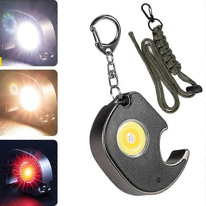 Keychain Strong Light Portable Flashlight Black+Hand Rope Black+Hand Rope
