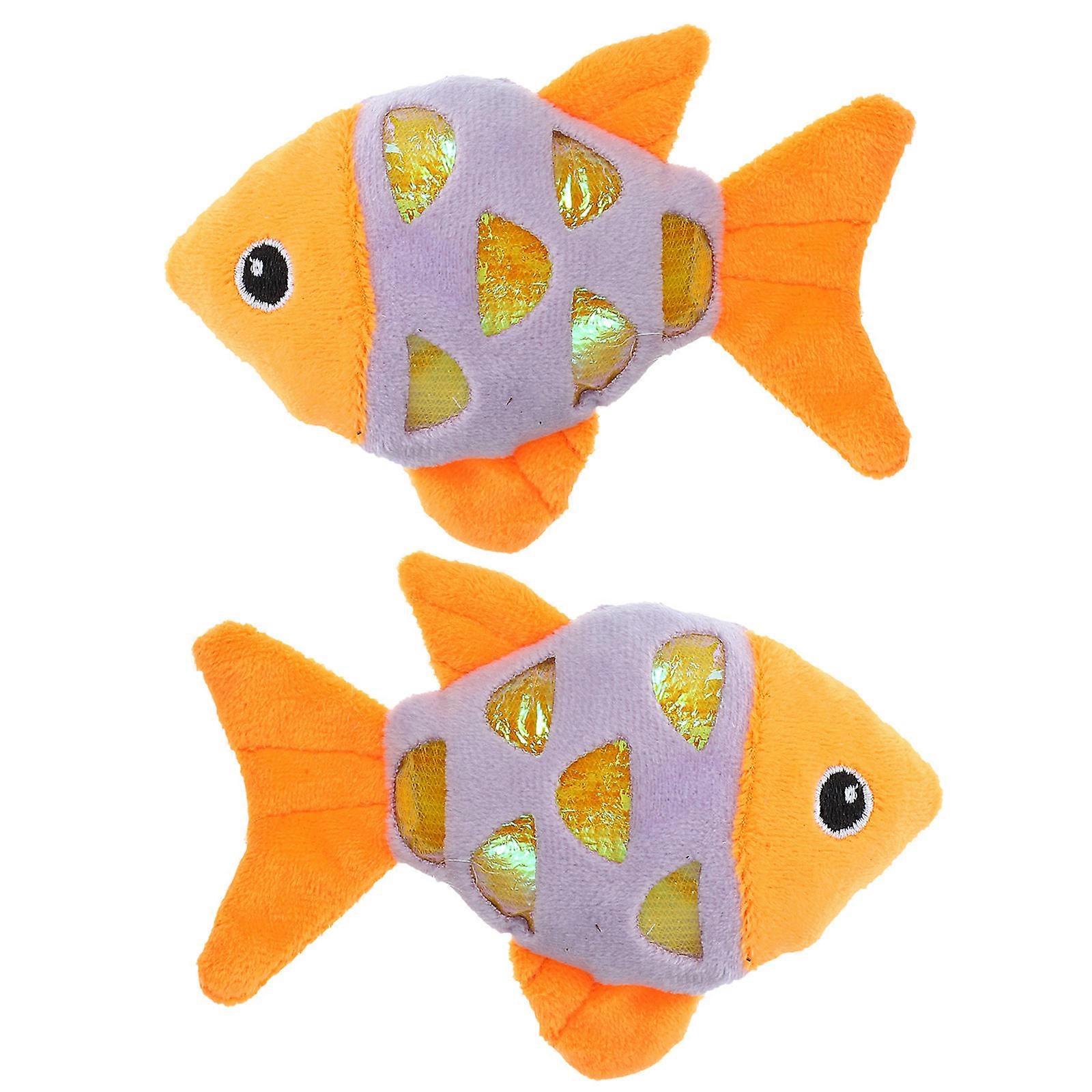 Cat Plush Fish Shaped Toy for Kitten Interactive Play 6Pcs Set
