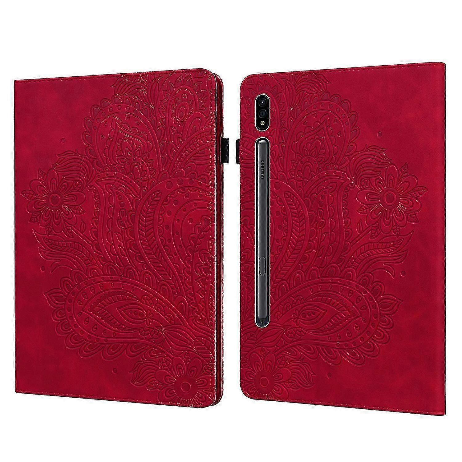 Imprinted Wallet Tablet Protective Shell for Samsung Galaxy Tab S7 SM-T870 SM-T875 SM-T876B/S8