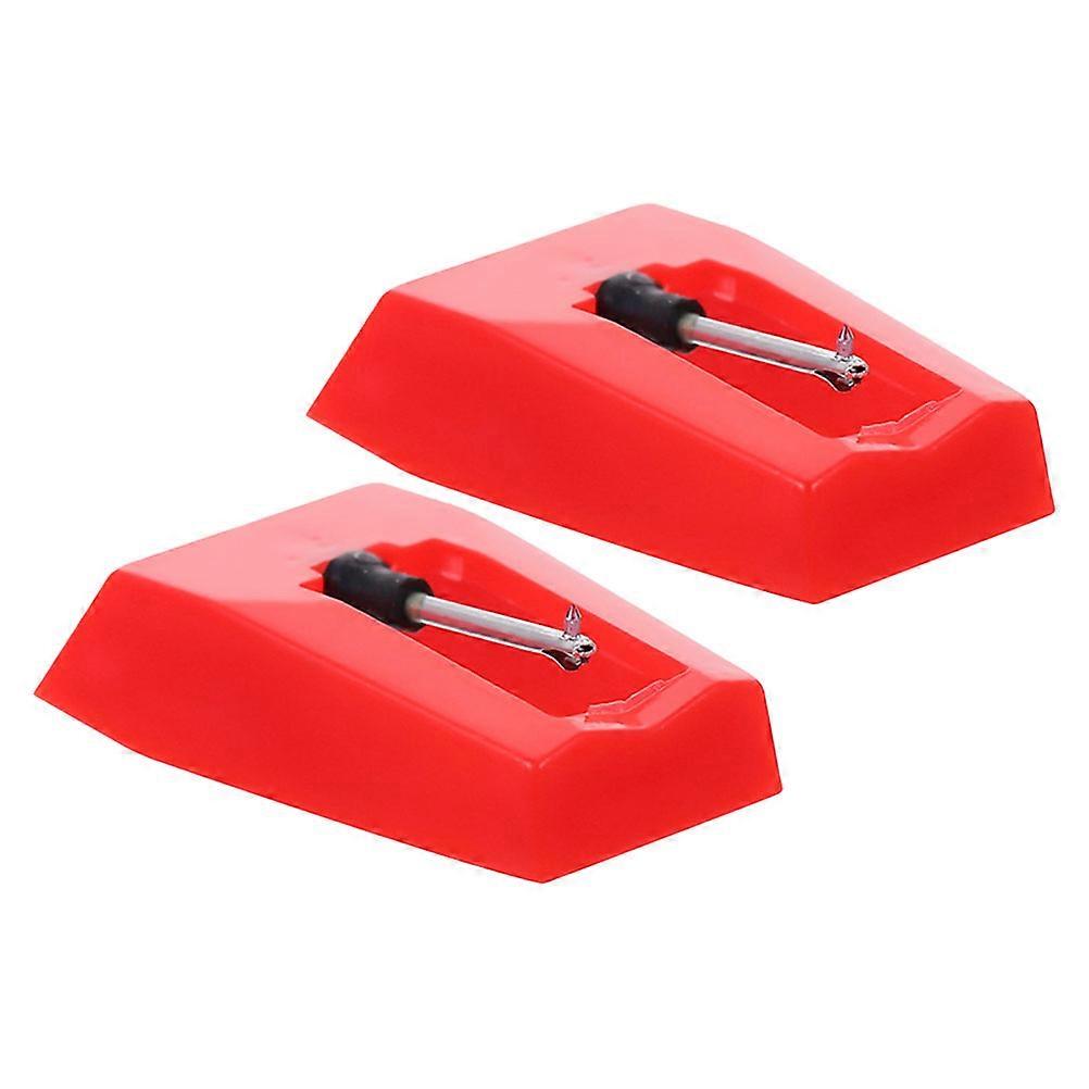 Turntable Stylus Replacement Needle for Record Players with 10Pcs Red Cartridge