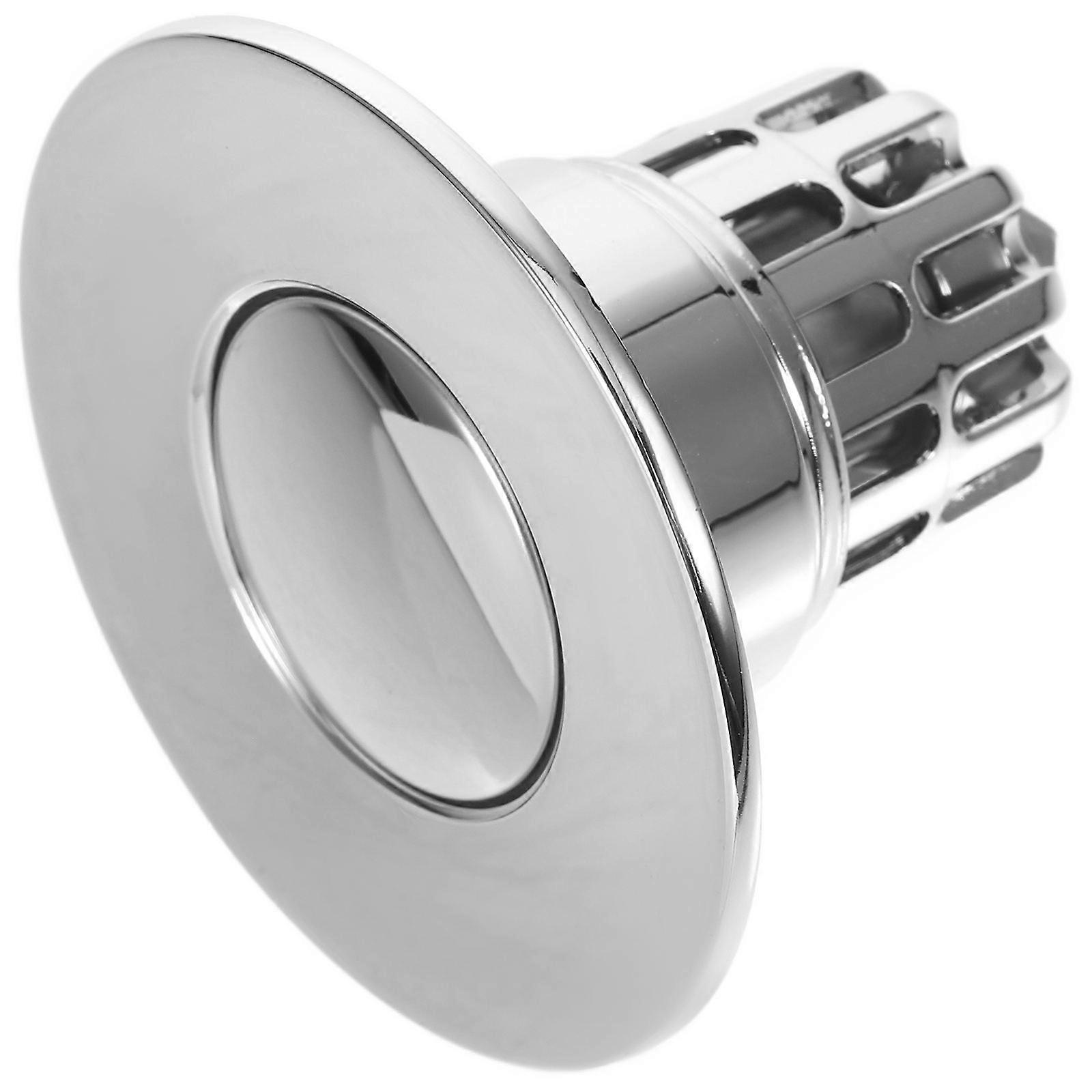 Bathroom Sink Stopper Press Type with Anti-Clogging Filter 2Pcs Silver