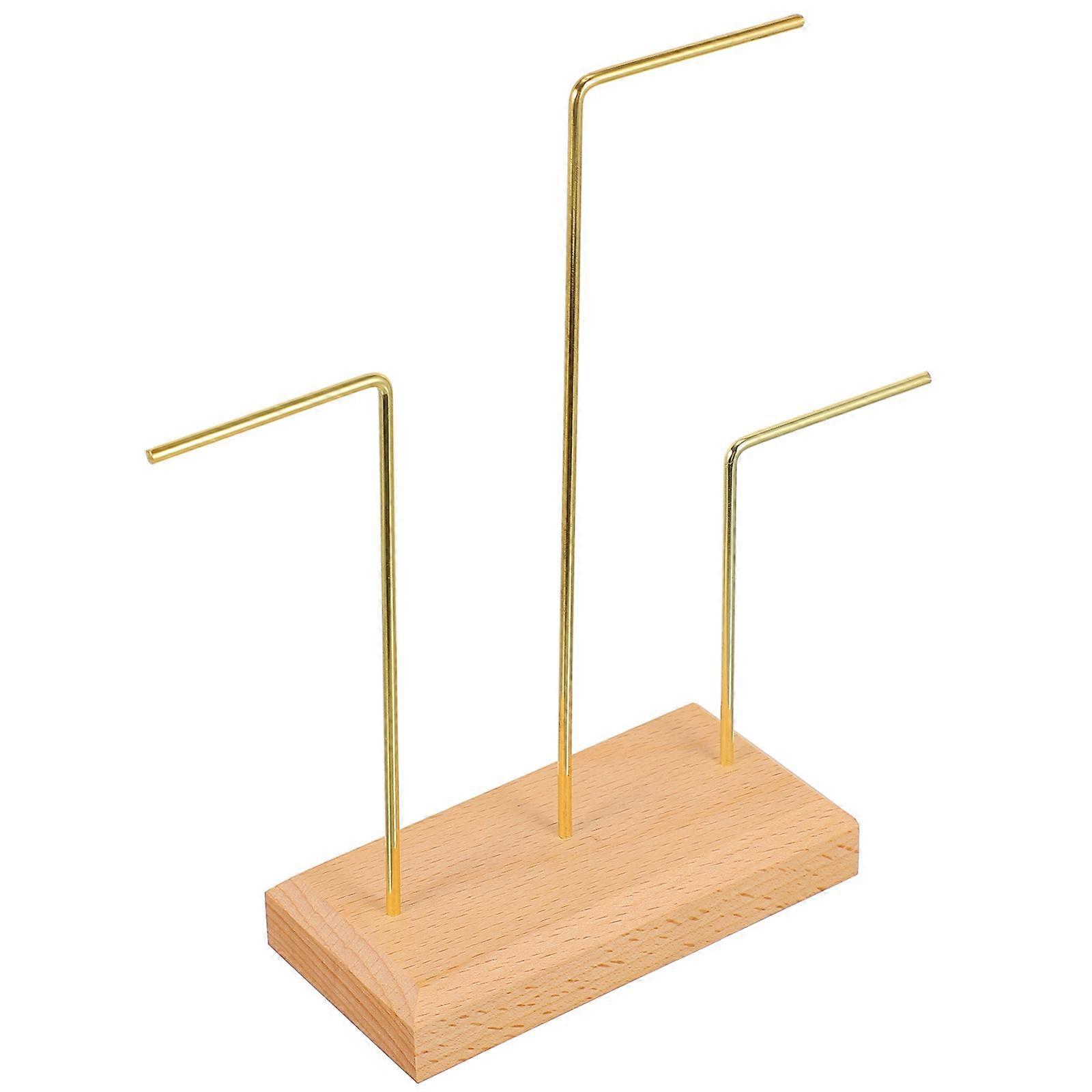 Earring Stand Wood Metal for Display 2Pcs L Shaped Hanger