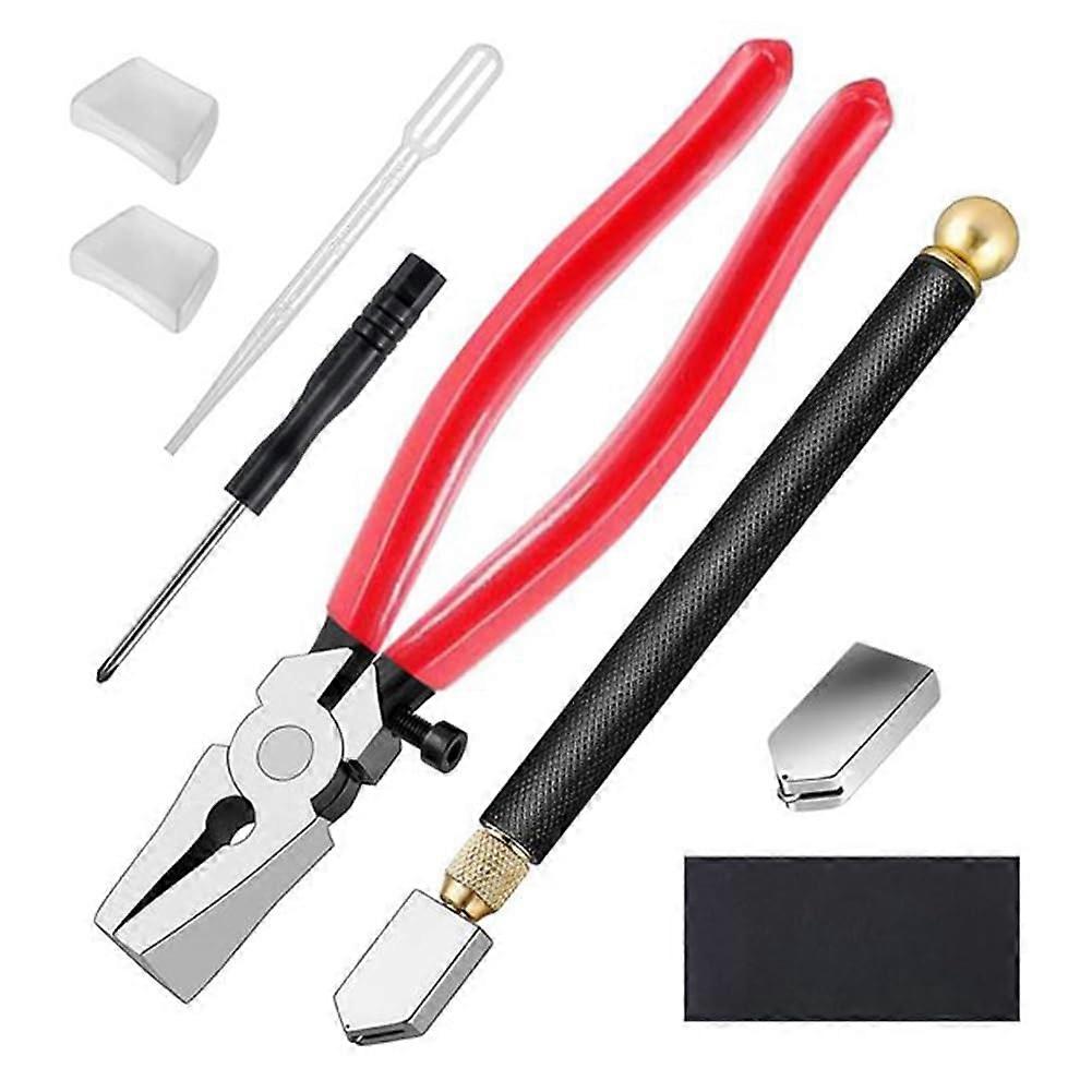 Glass Cutter Kits With HeavyDuty Glass Running Pliers And Pencil Glass Cutting Tool, Stained Glass Supplies