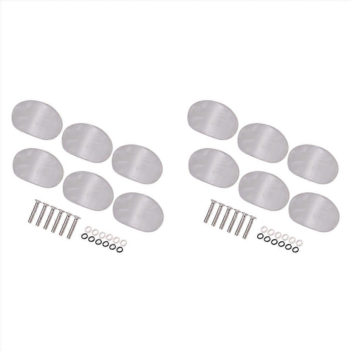 12 Pcs White Pearl Guitar Tuning Pegs Keys Button Tuners Machine Heads Premium Tuning Key Button Cap