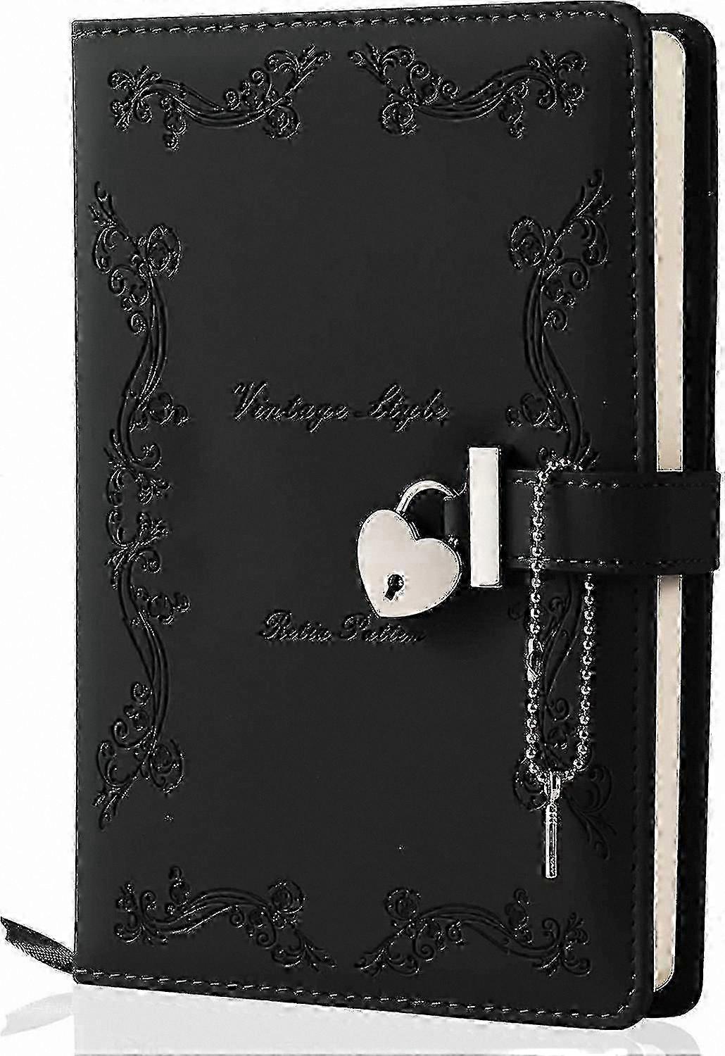 Heart-Shaped Leather Diary with Lock and Key for Girls, Secret Notebook for Personal Writing