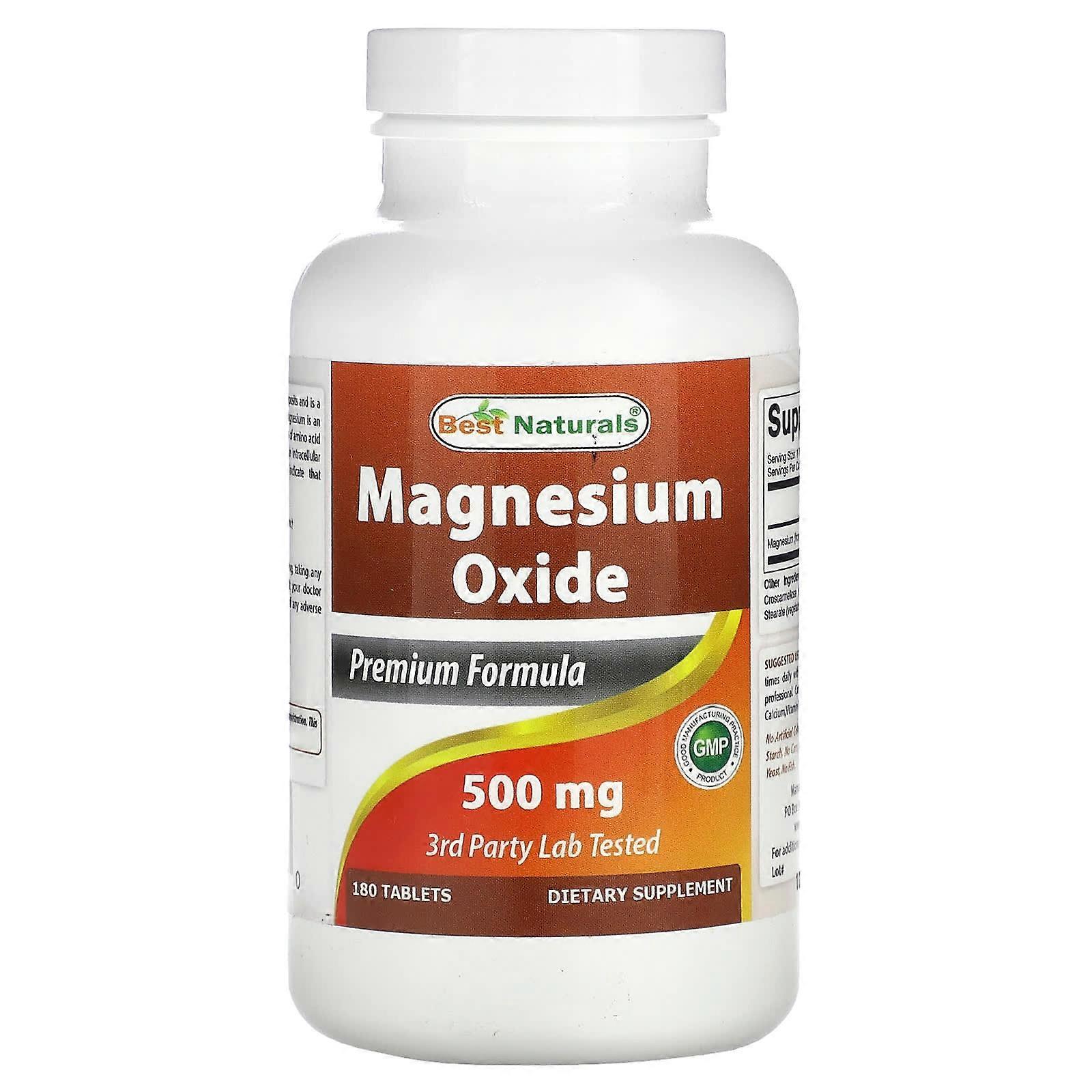 Magnesium Oxide, 500 mg , 180 Tablets