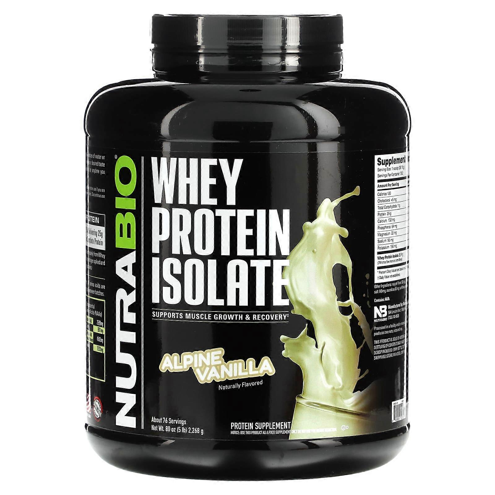 Whey Protein Isolate, Alpine Vanilla, 5 lb (2,268 g)