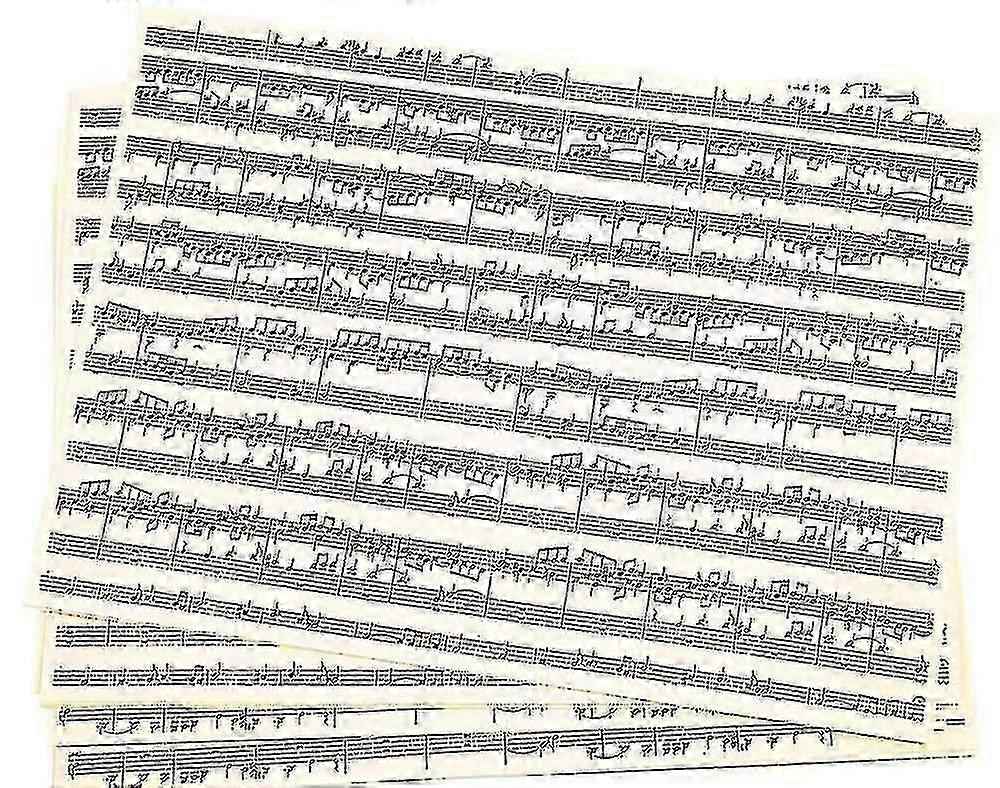 10 Music Note Printed A4 Kraft Paper Sheets | Papercraft Paper Packs