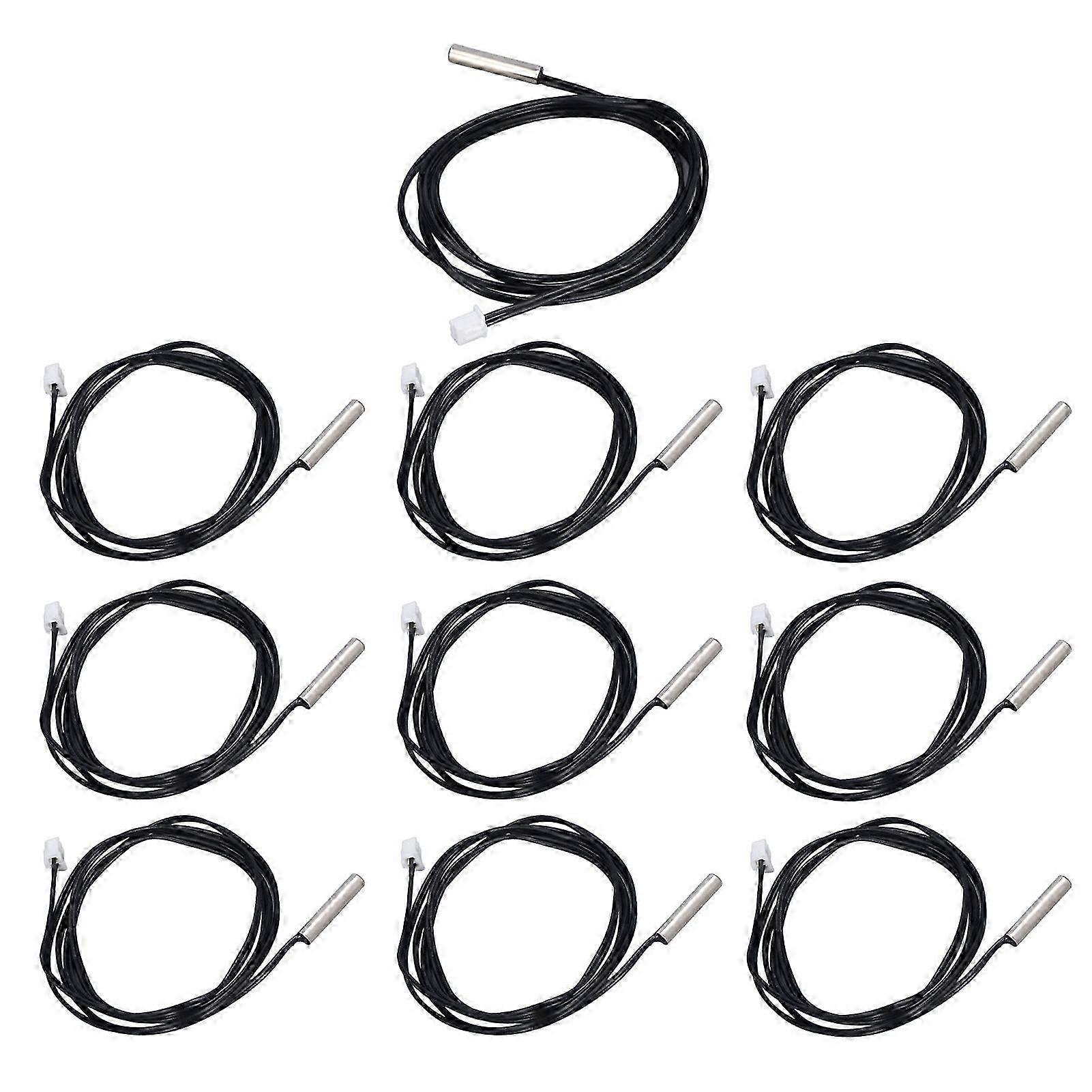 10Pcs Thermistor Sensor NTC Temp Temperature Probe 5x25mm Cylindrical Head for Measuring50K B3950