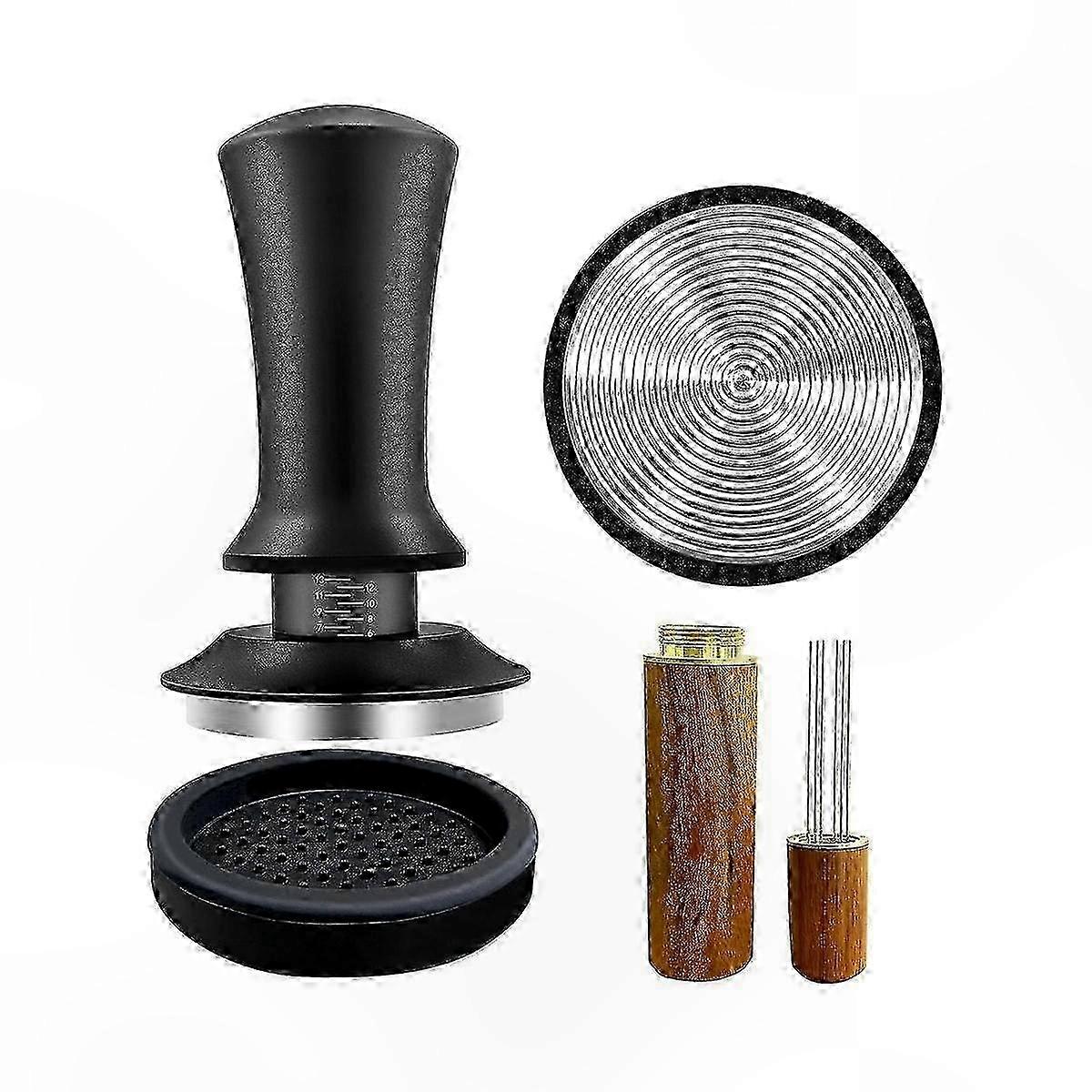 51mm Coffee Espresso Tamper with WDT Tool, Calibrated Spring Loaded, Includes Silicone Mat for Espresso