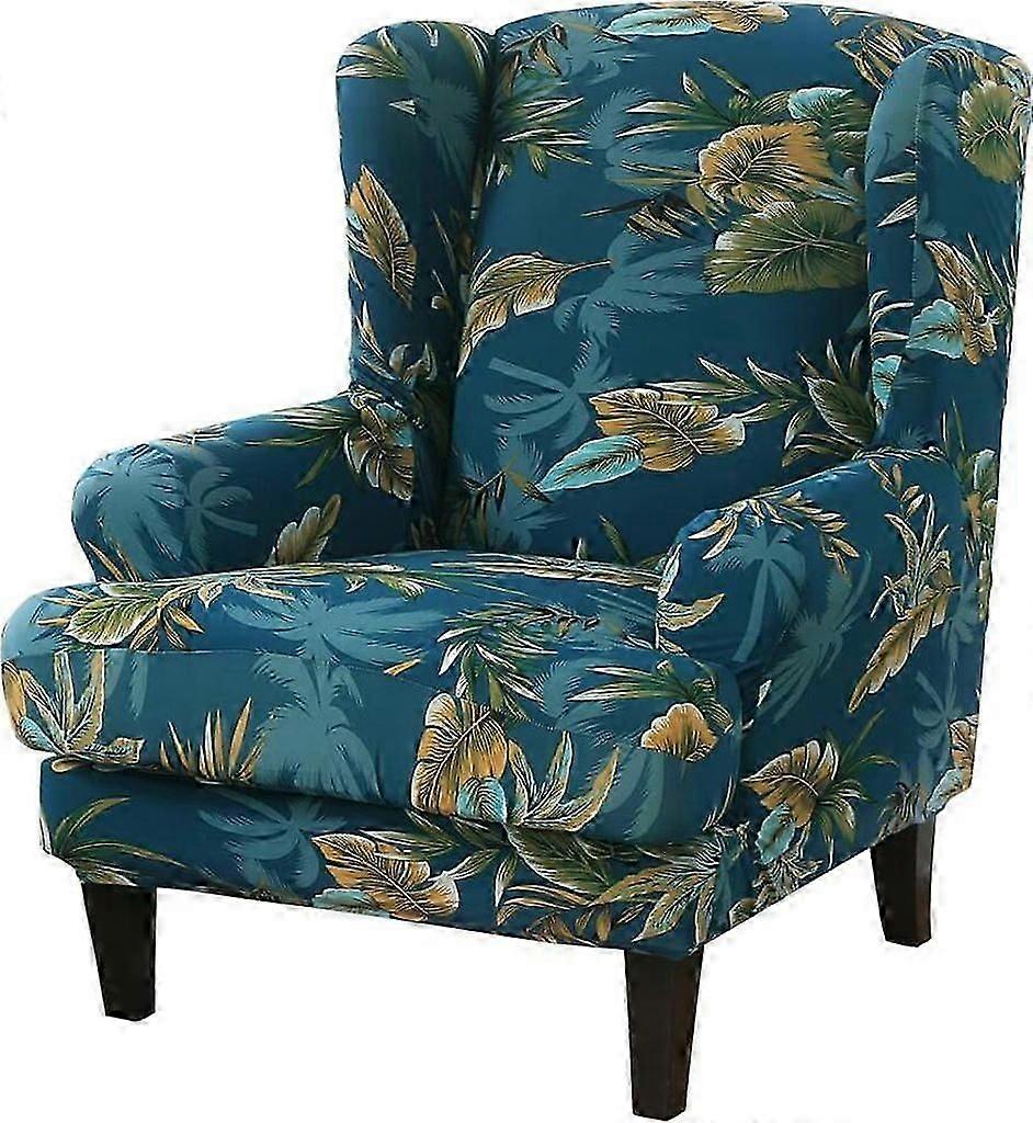 Stretch Wing Chair Sofföverdrag Fåtölj Överdrag Färg Polyester Bomull (Grön)