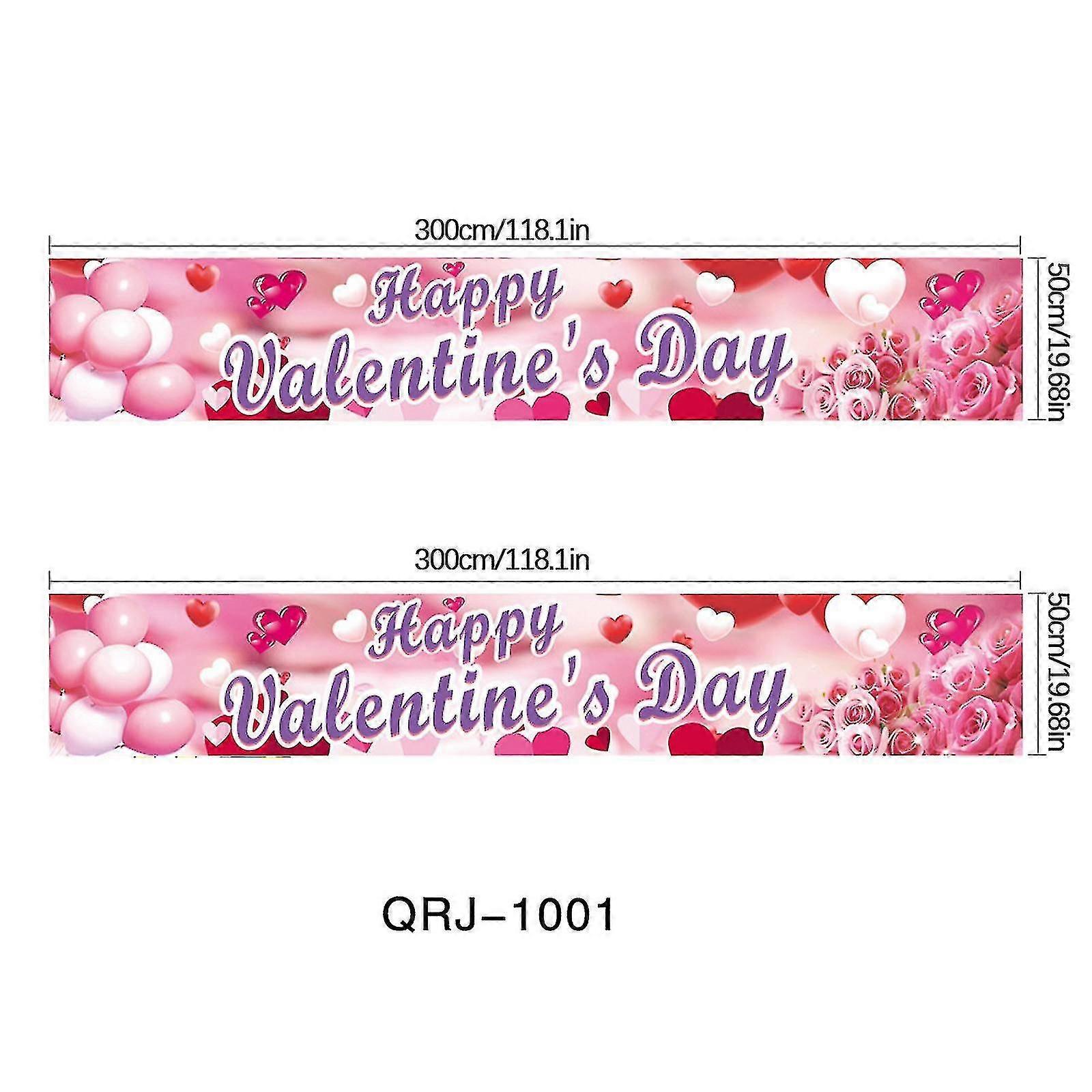 Non Woven Polyester Valentine's Day Banner Decoration Banner Flag Pull