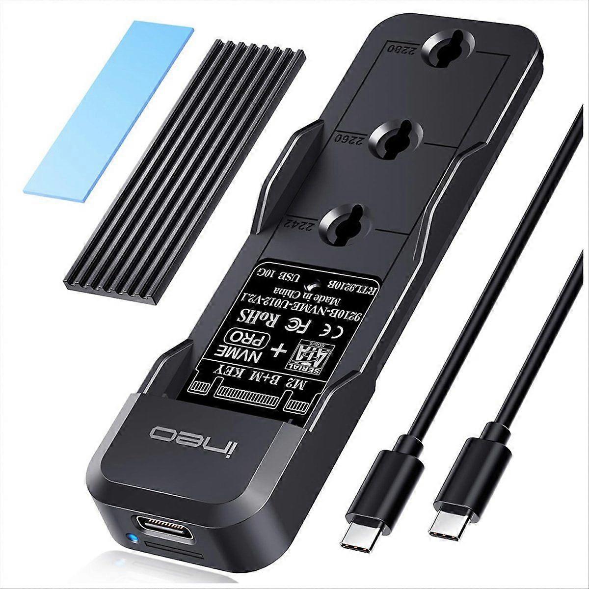 M.2 NVMe & SSD Enclosure USB C 20Gbps SSD Case, Tool-Free, Supports 2280 2260 2242 2230 M.2 SSD