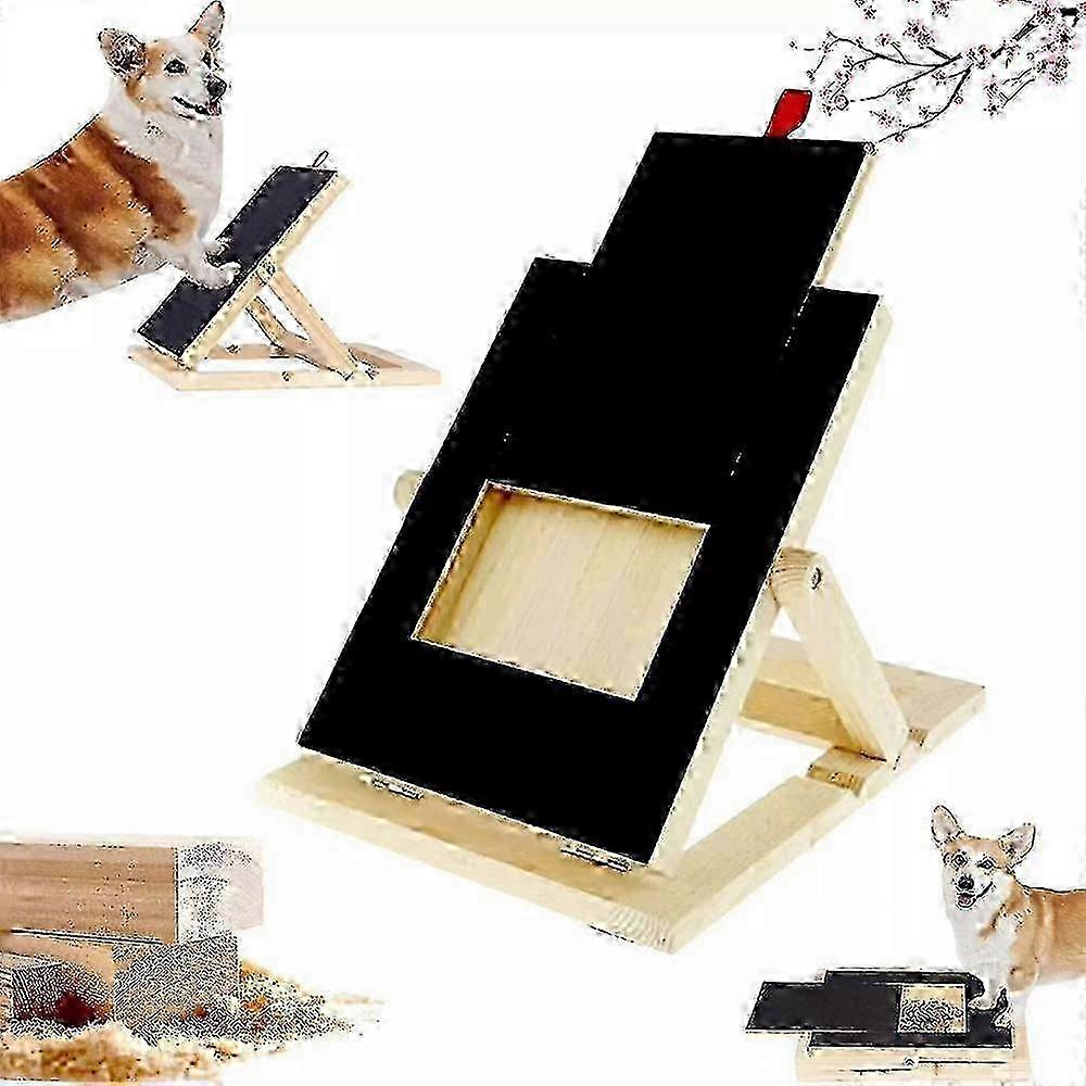 Pad Wooden Dog Grinder Scratch Pad Dog Scratch for Nails with Snack Box Dog Nail Scratch Square