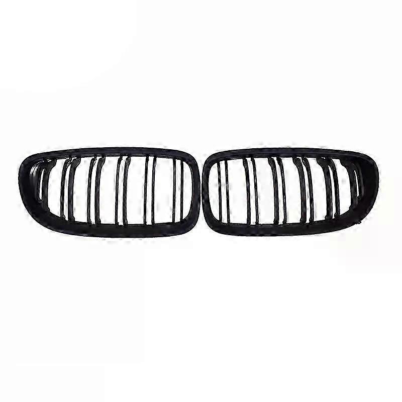 M-color double line grille for BMW E90 E91, gloss black front pair