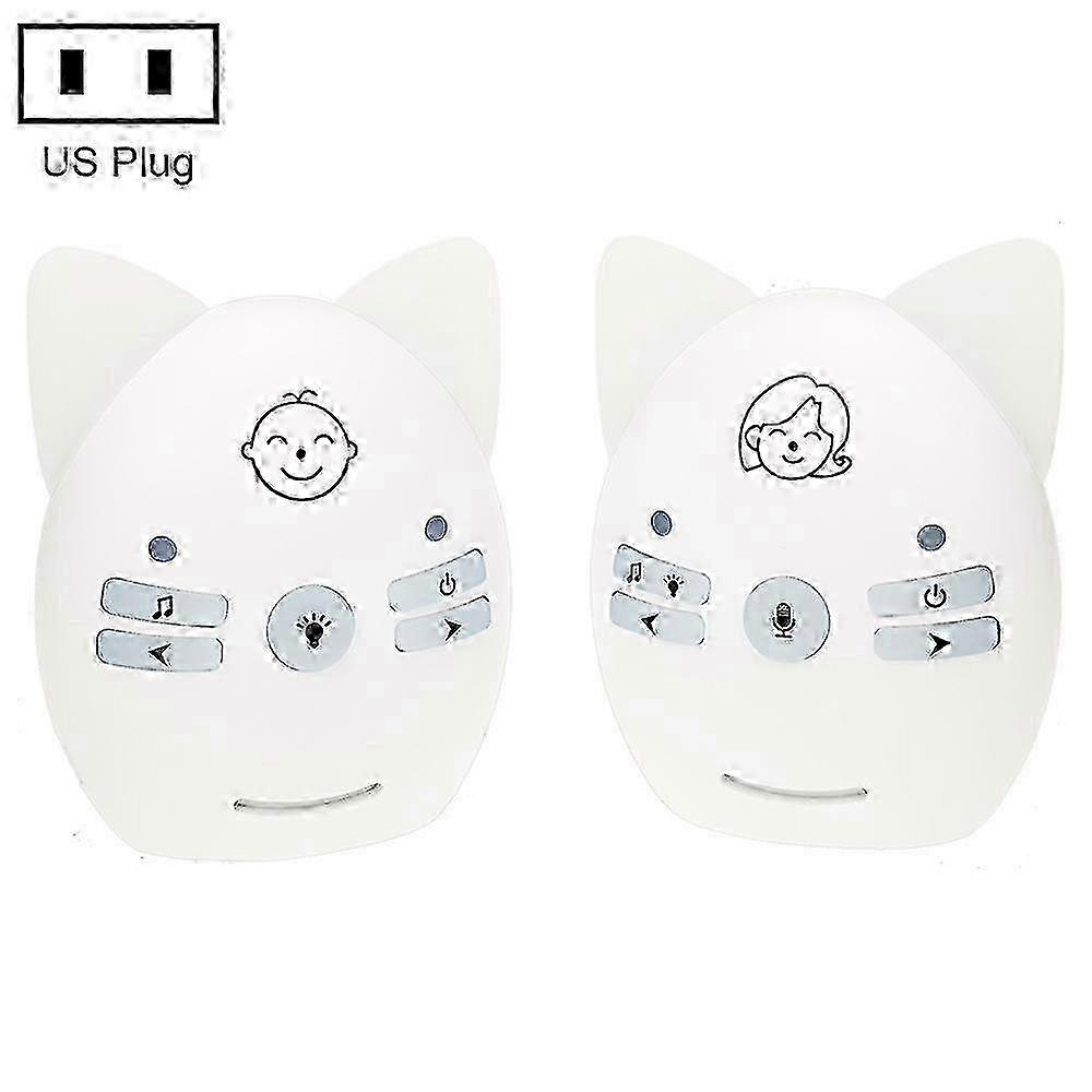 V30 Wireless Audio Baby Monitor Support Voice Monitoring + Intercom + Night Light without Battery, Plug Type:US Plug