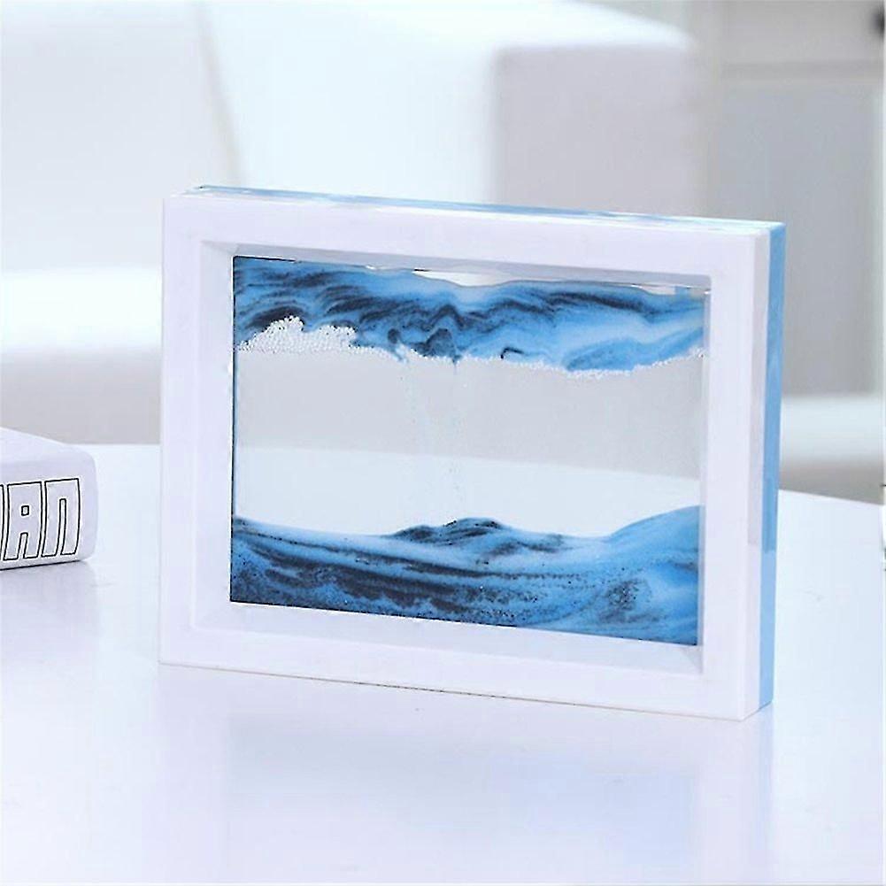 Dynamic 3d Natural Landscape Flowing Sand Picture Art Double Faced Double Color Moving Sand Picture Flowing Grit