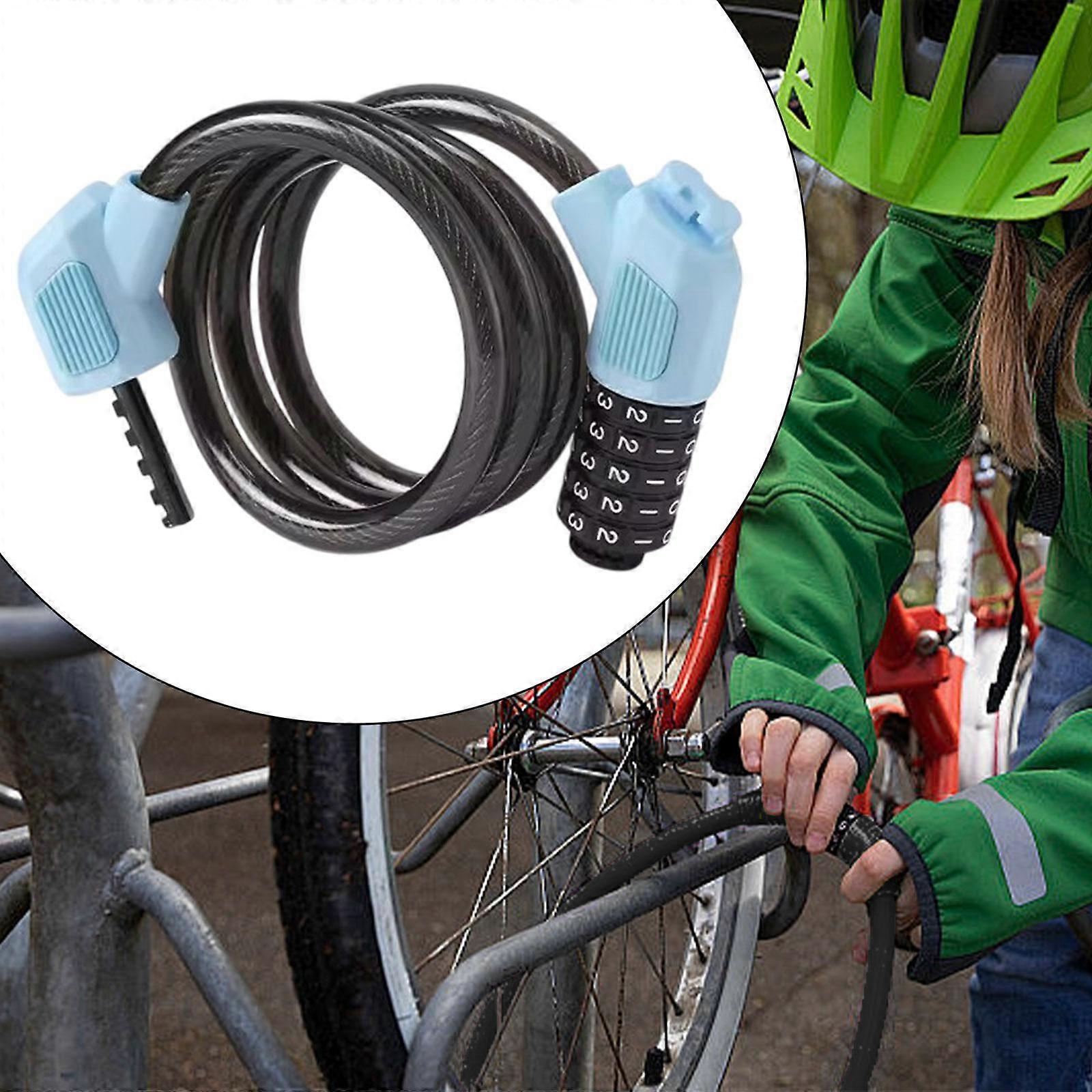 5 Digit Code Bike Cable Lock Lightweight Combination Password at Will for Riding
