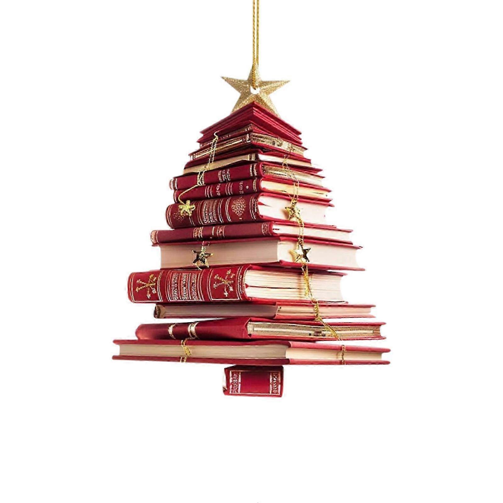 Acrylic Book Pendant with Double Sided Christmas Tree