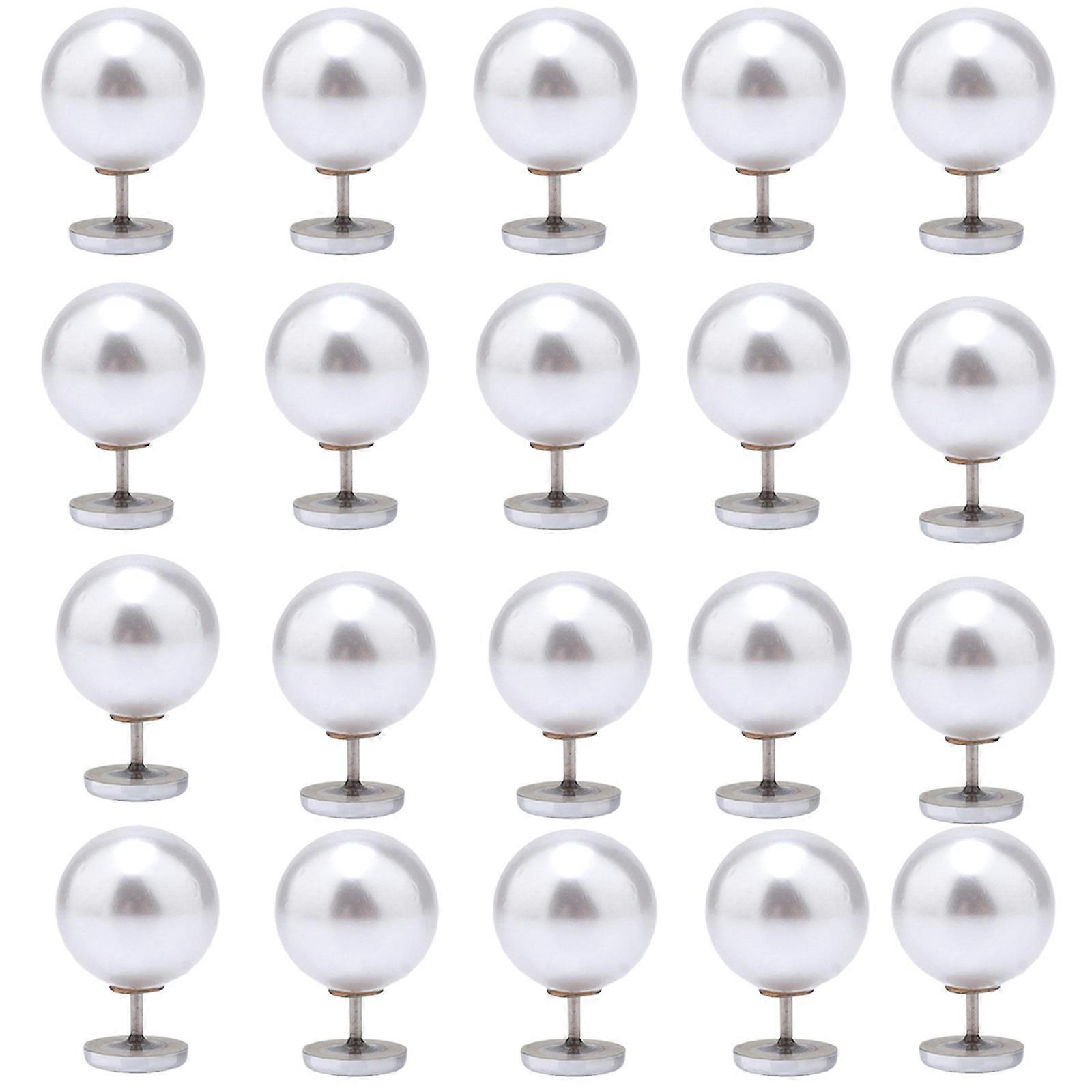 Alloy Pearls Clip Secure Fabric Fasteners Crafting Button For Garment Designs  White