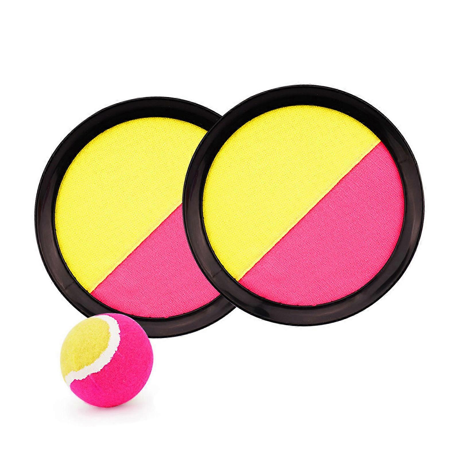 Adhesive Plate and Ball Toy For Toddler Safe Sticky Ball Training Game Family Bonding Activity Throwing Game for Party  Yellow Red