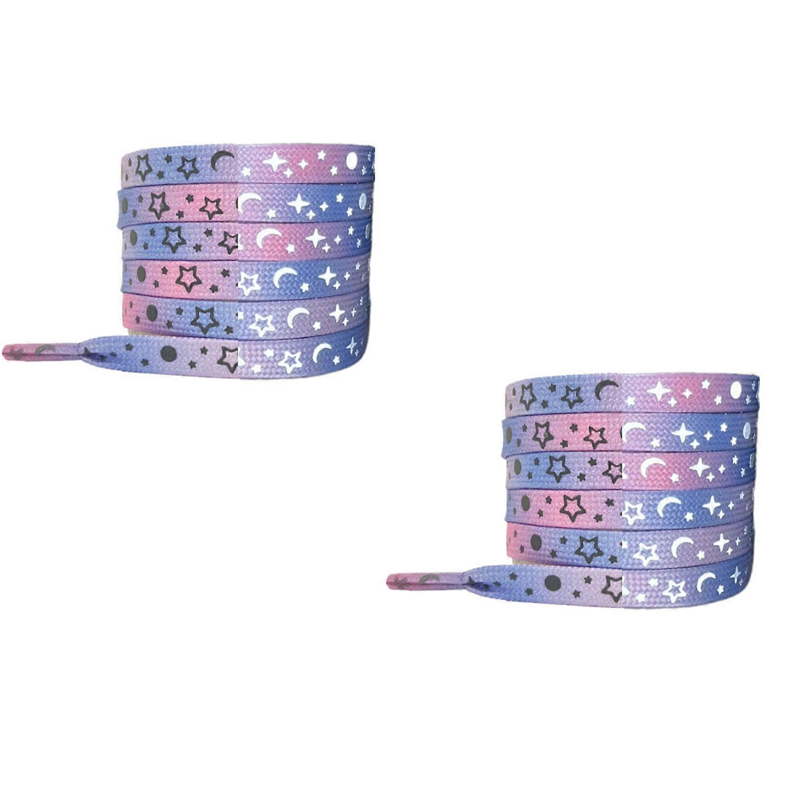 Illuminated Reflective Shoe Strings Nighttime Visibility Stable Comfortable Polyester Component  Purple powder