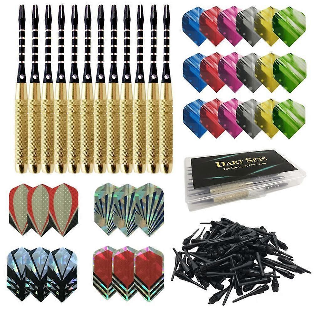 Professional Soft Tip Darts Set with 12 Dart Barrels 30 Dart  and 100 Soft Dart Heads Gift for Dart 
