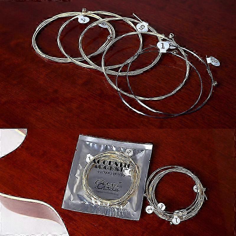 6pcs/set Universal Acoustic Guitar String Brass Hexagonal Steel Core Strings