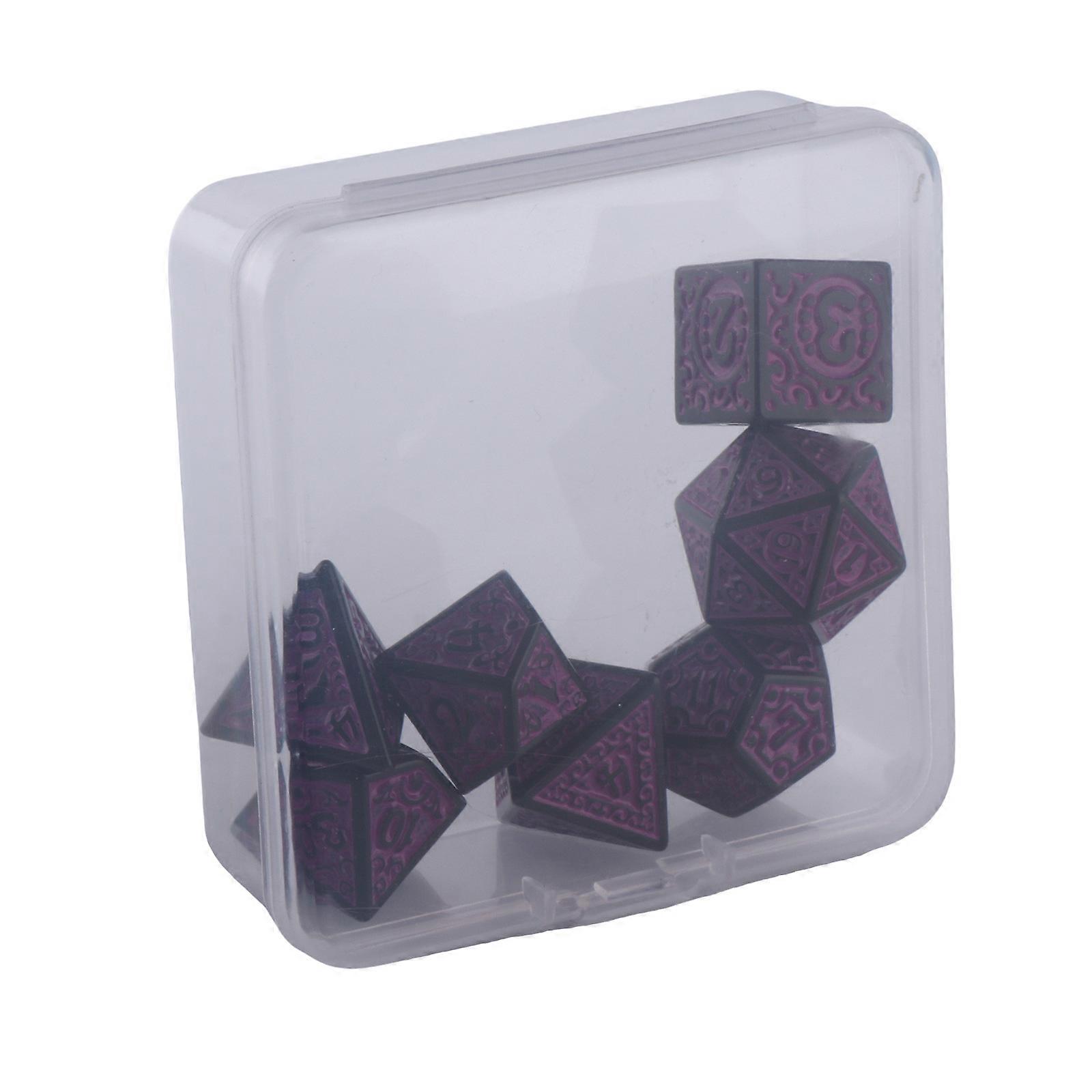 7Pcs Different Number of Face Acrylic Dices Desktops Game Props Educational Toy Polyhedral Multiple Side Digital Dices  Purple