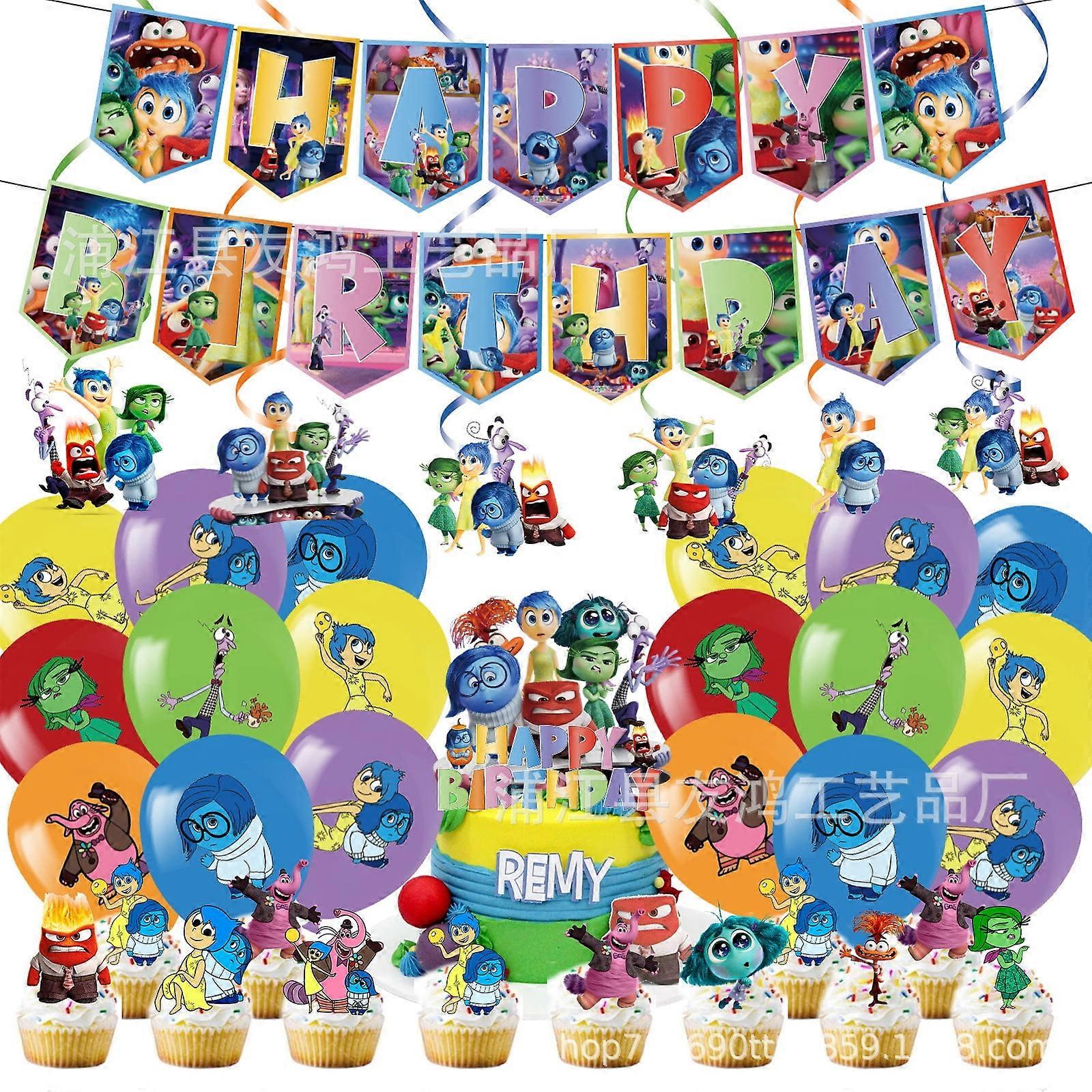 Inside Out 2 Party Decoration Set Birthday Backdrop Balloons