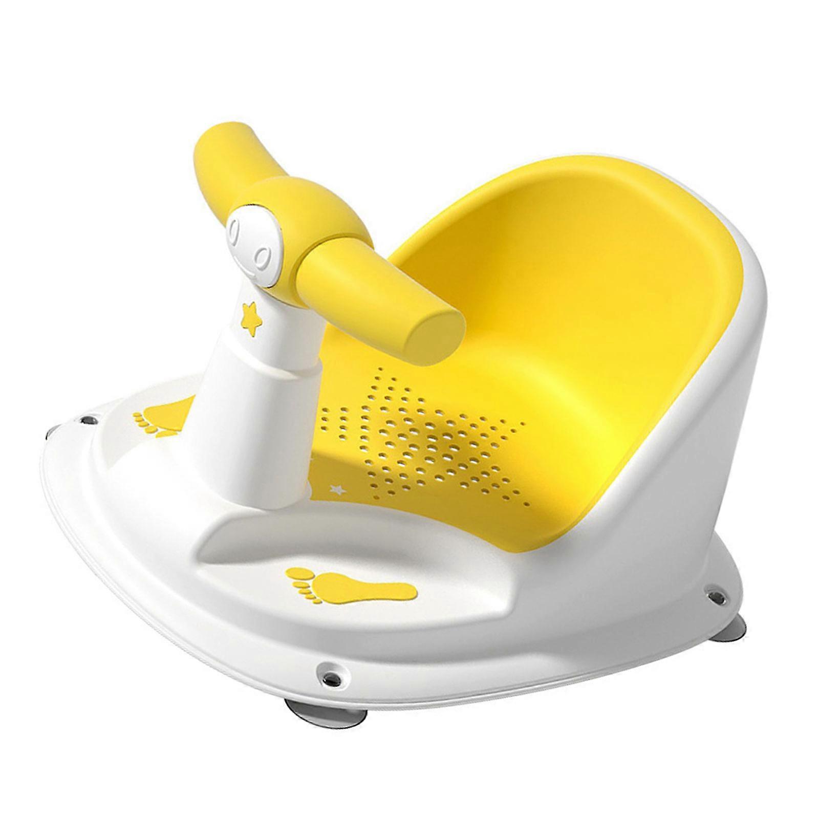 كرسي حمام للفتيان والفتيات ، الأطفال الصغار مقعد حمام موثوق به حل دش موثوق به مع مقبض للحمام الأصفر