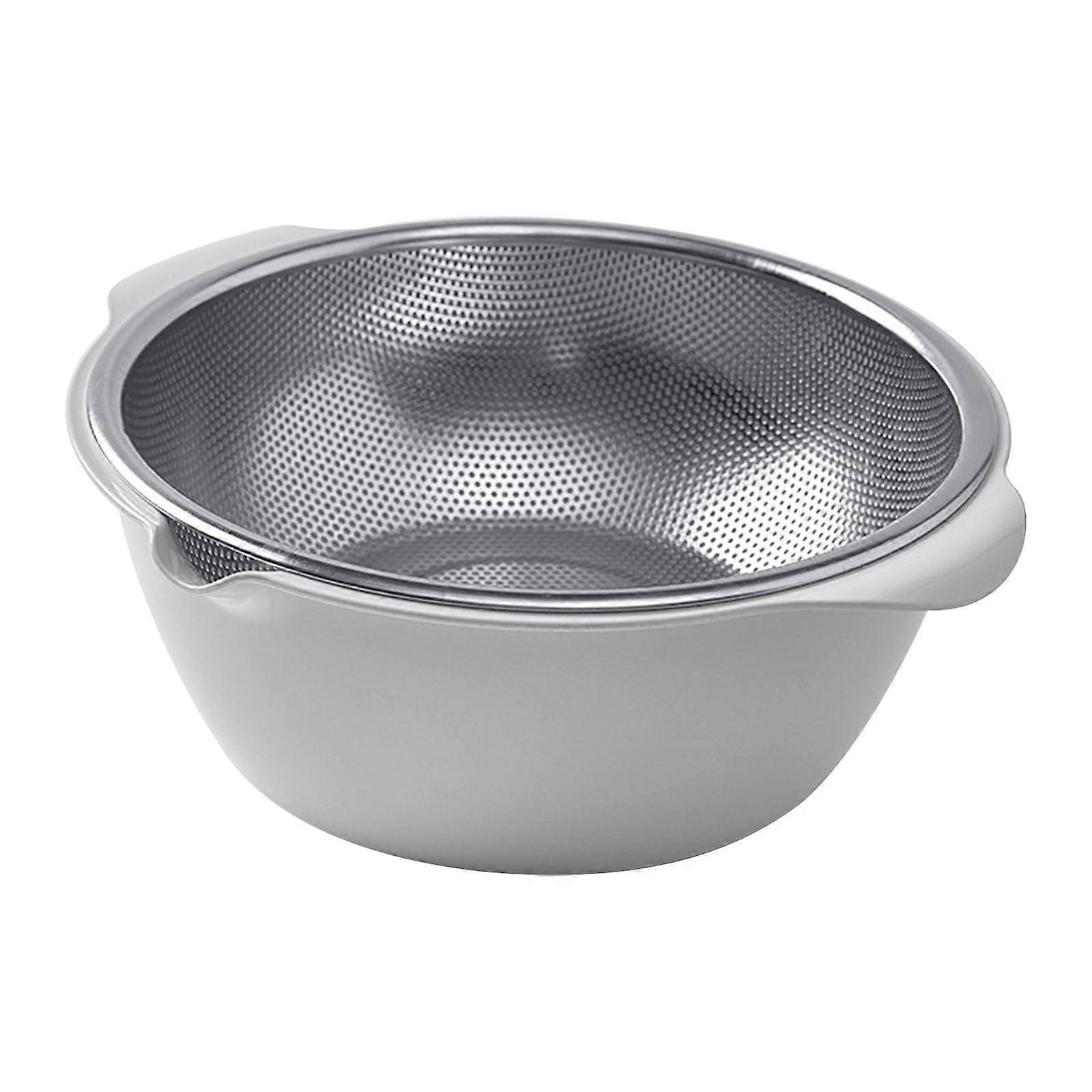 Zeceouar 304 Stainless Steel Microporous Colander with Handle, Compatible with Rice Washers & Vegetable Strainer Set